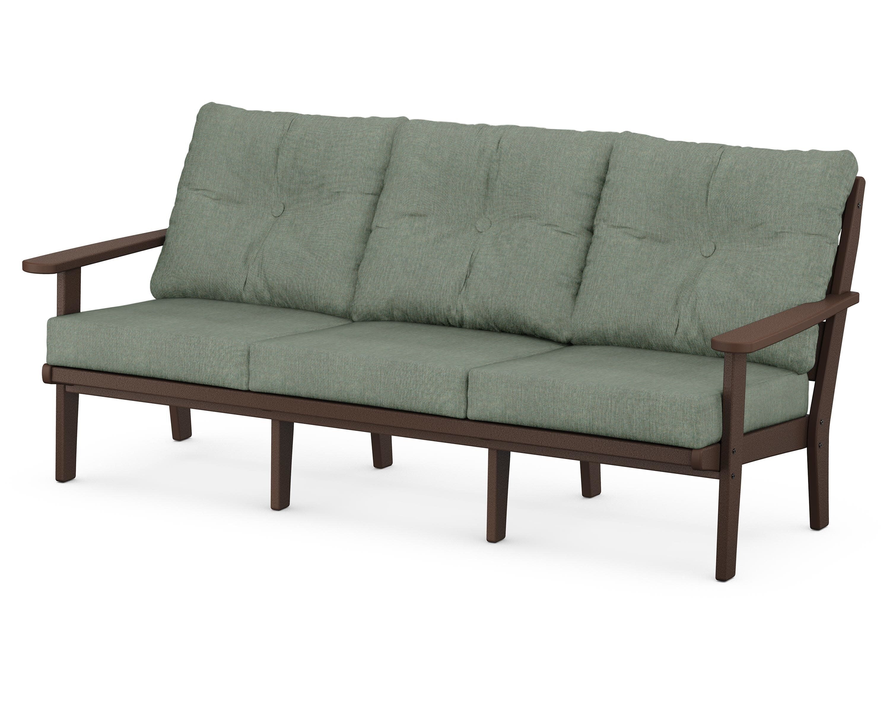Lakeside Deep Seating Sofa in Mahogany / Cast Sage