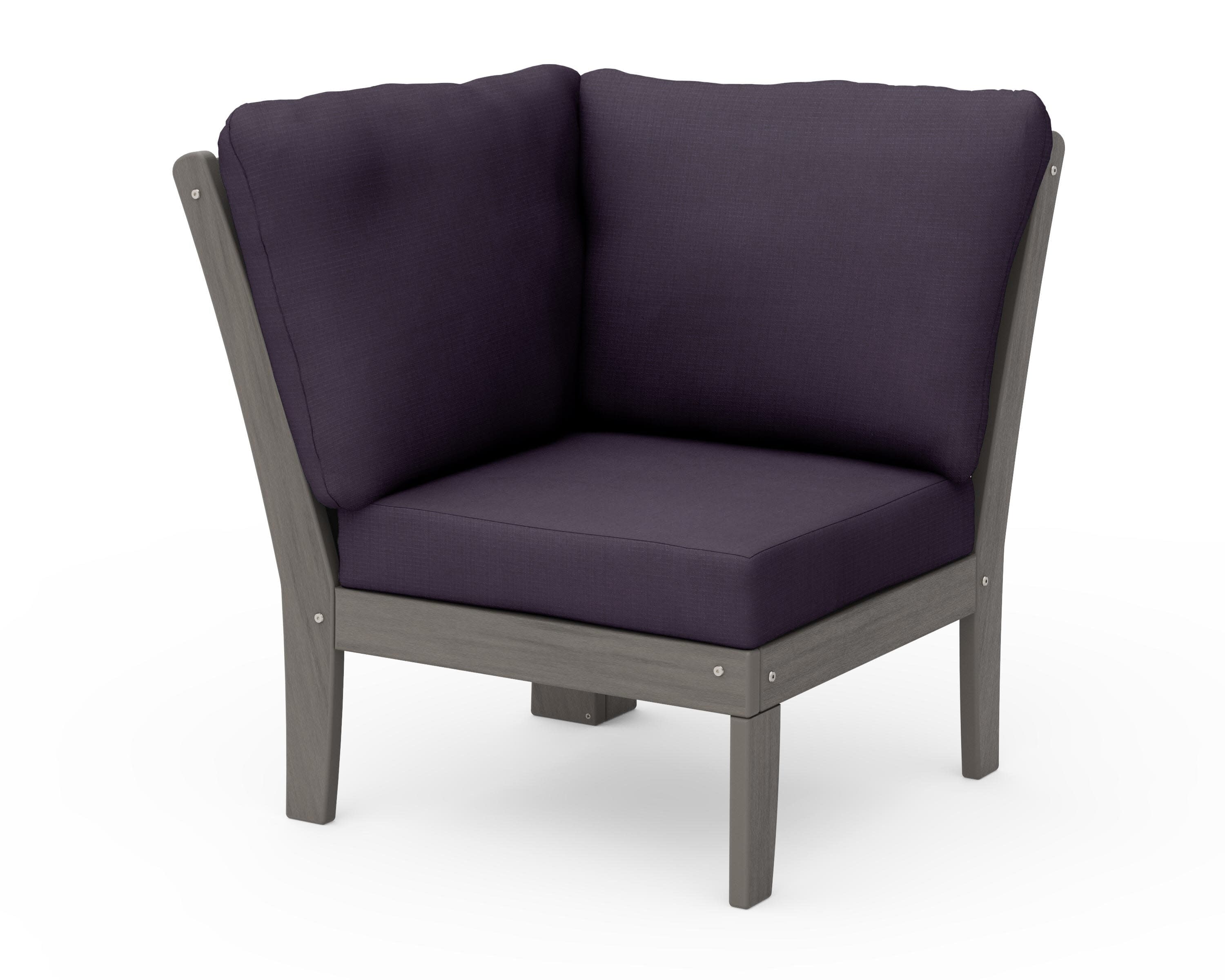 Braxton Modular Corner Chair in Driftwood / Navy Linen