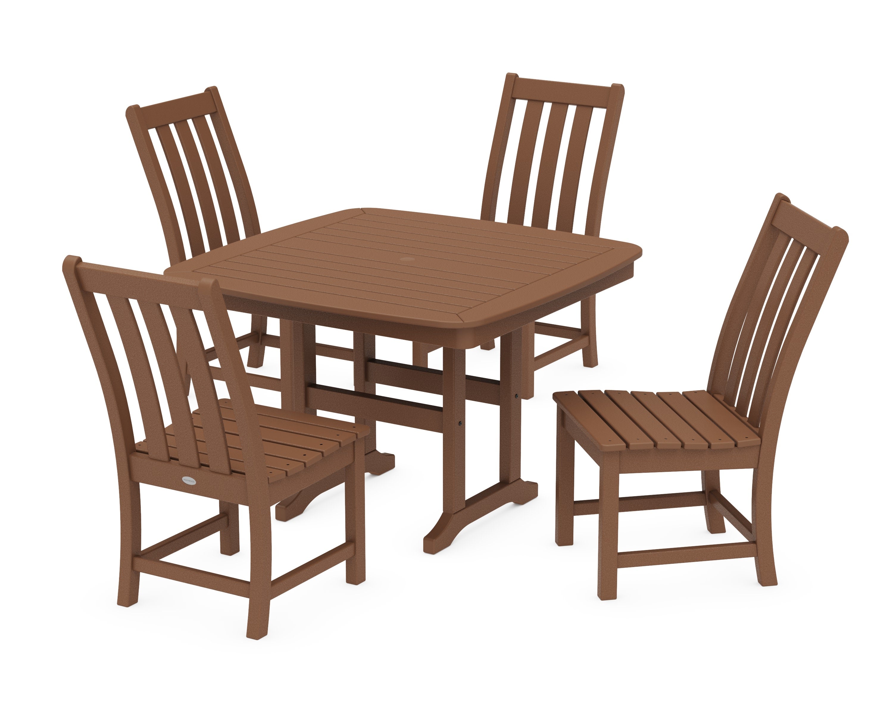 Vineyard Side Chair 5-Piece Dining Set with Trestle Legs in Teak