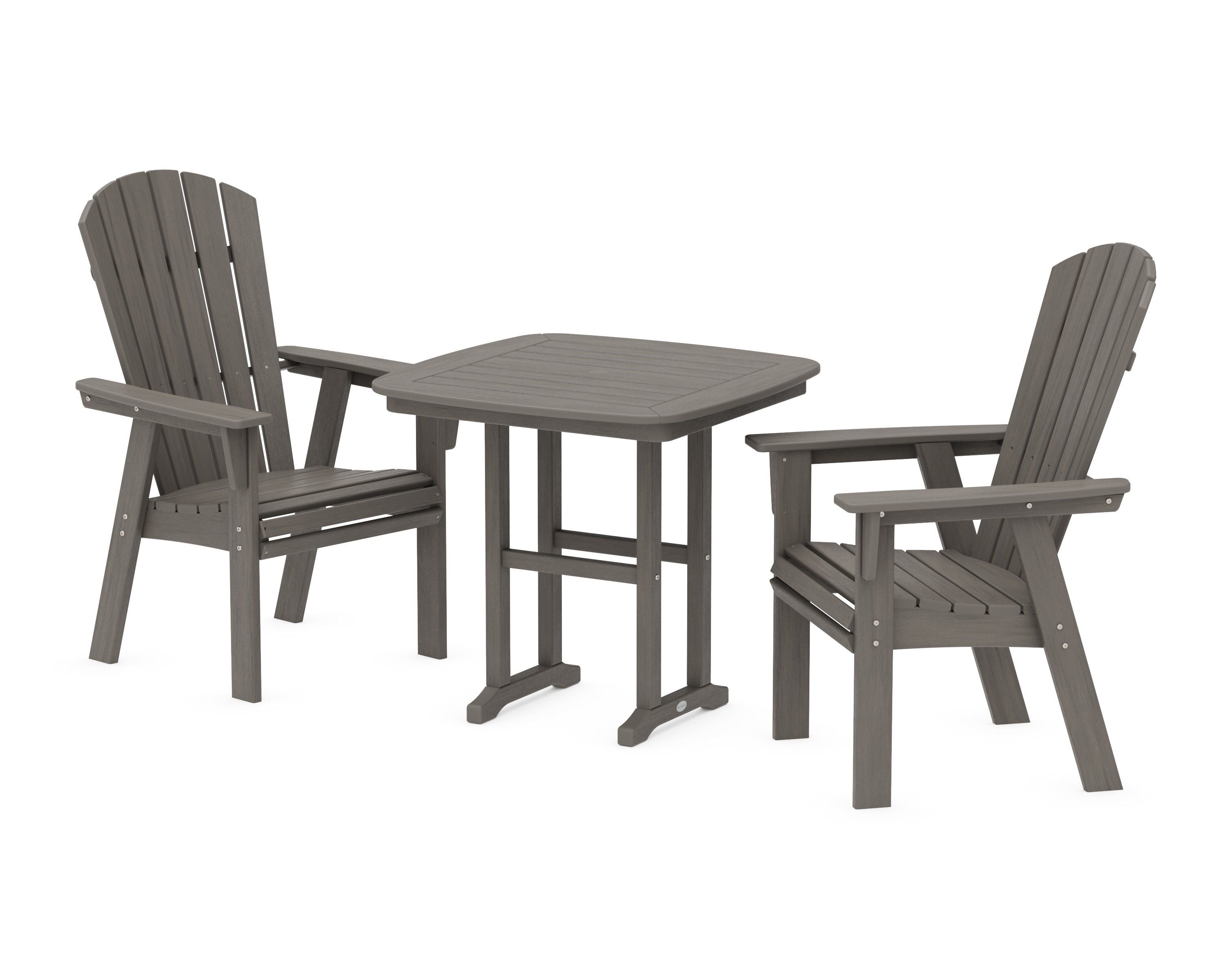 Nautical Adirondack 3-Piece Dining Set in Driftwood