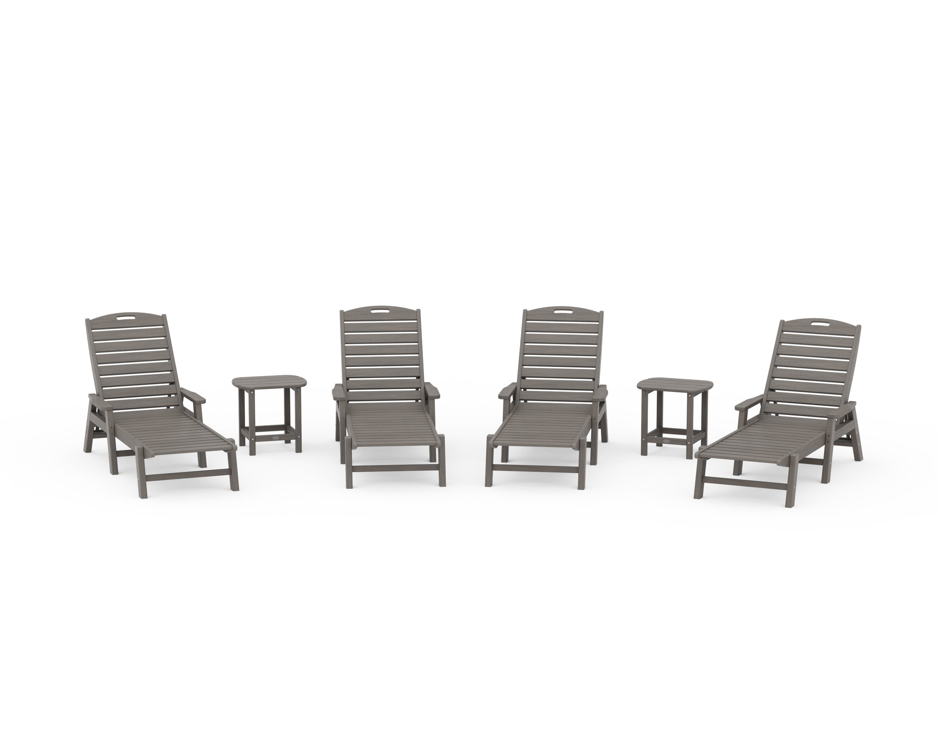 Nautical Chaise 6-Piece Set with Arms in Driftwood