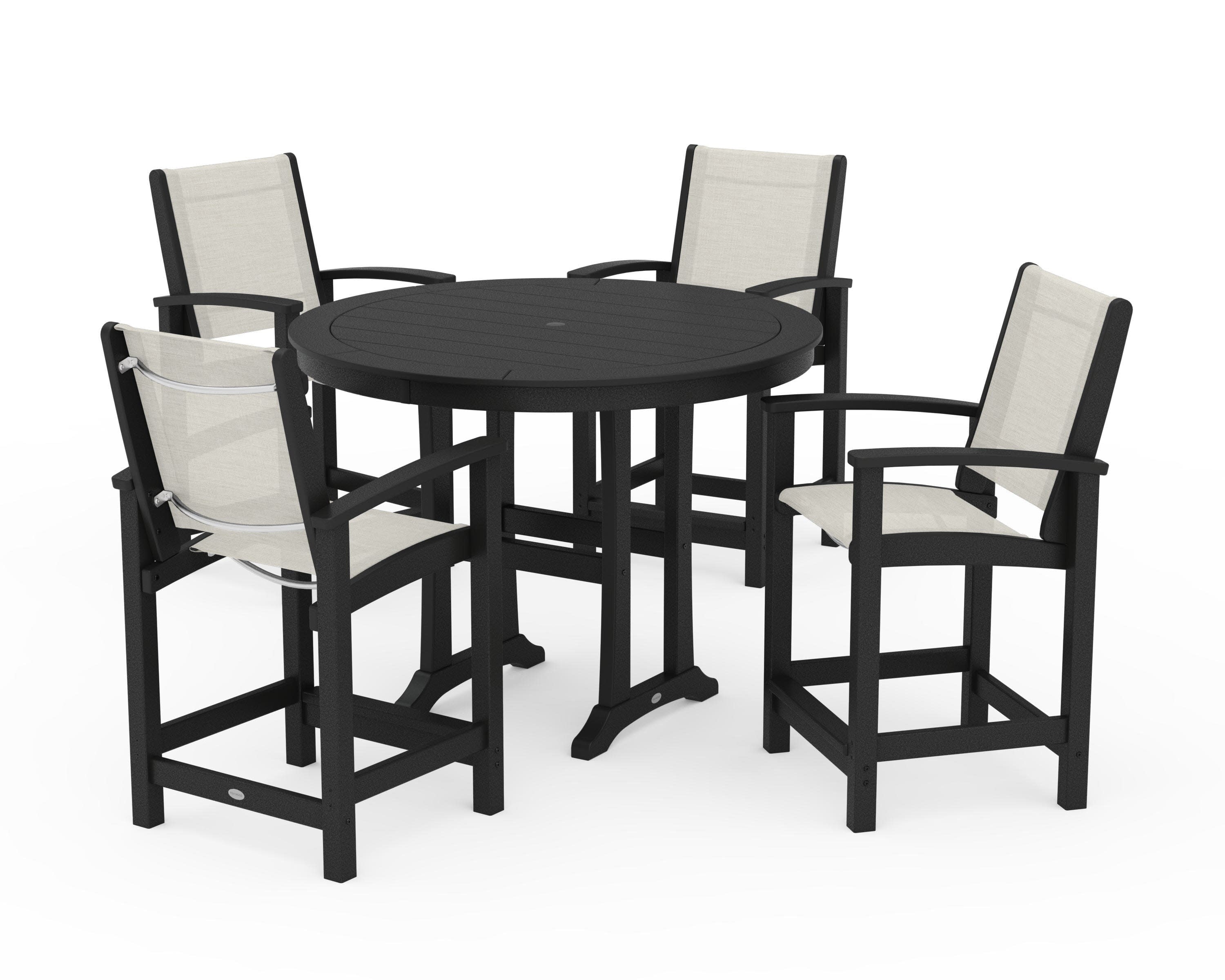 Coastal 5-Piece Counter Set in Black / Parchment Sling