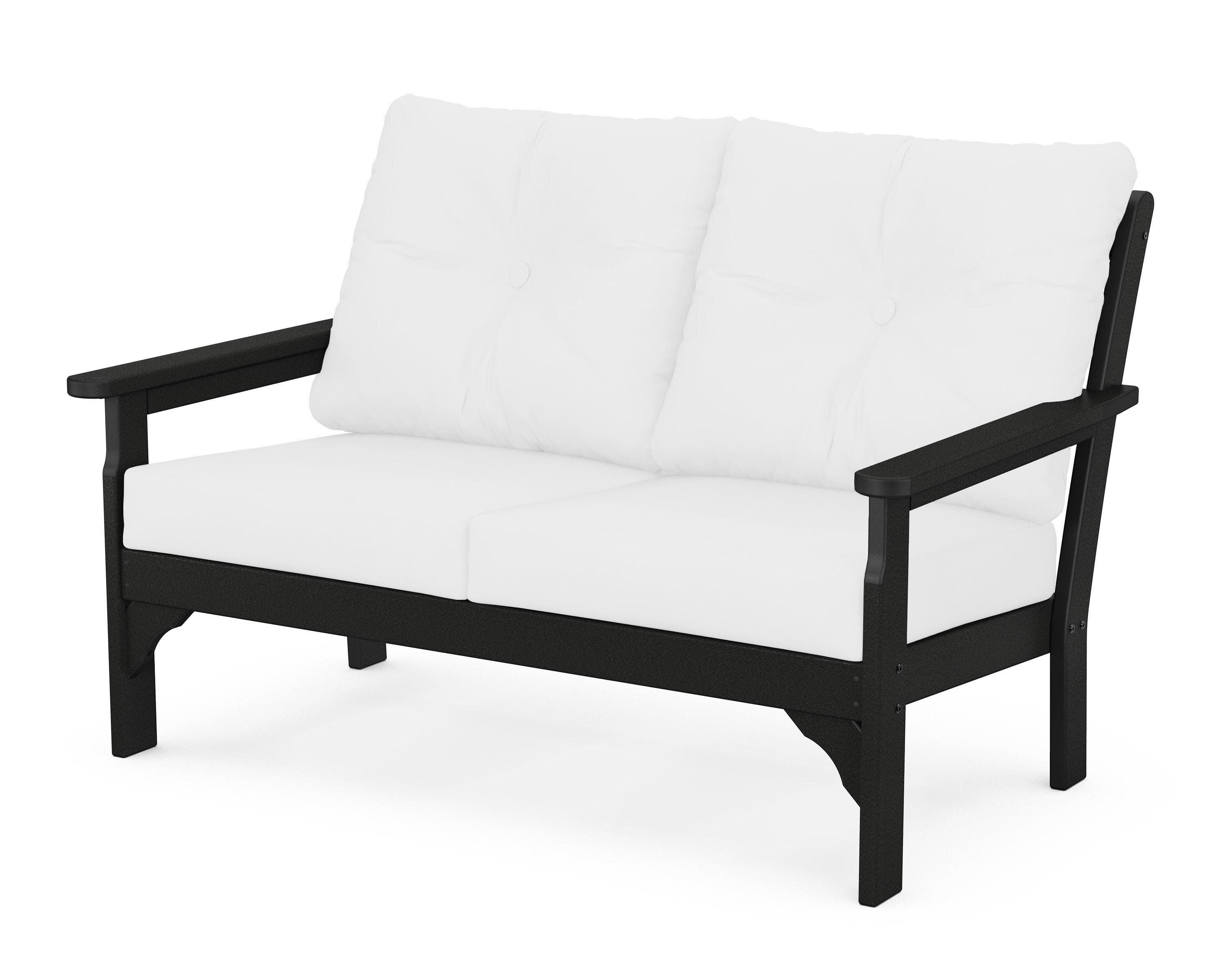 Vineyard Deep Seating Loveseat in Black / Natural