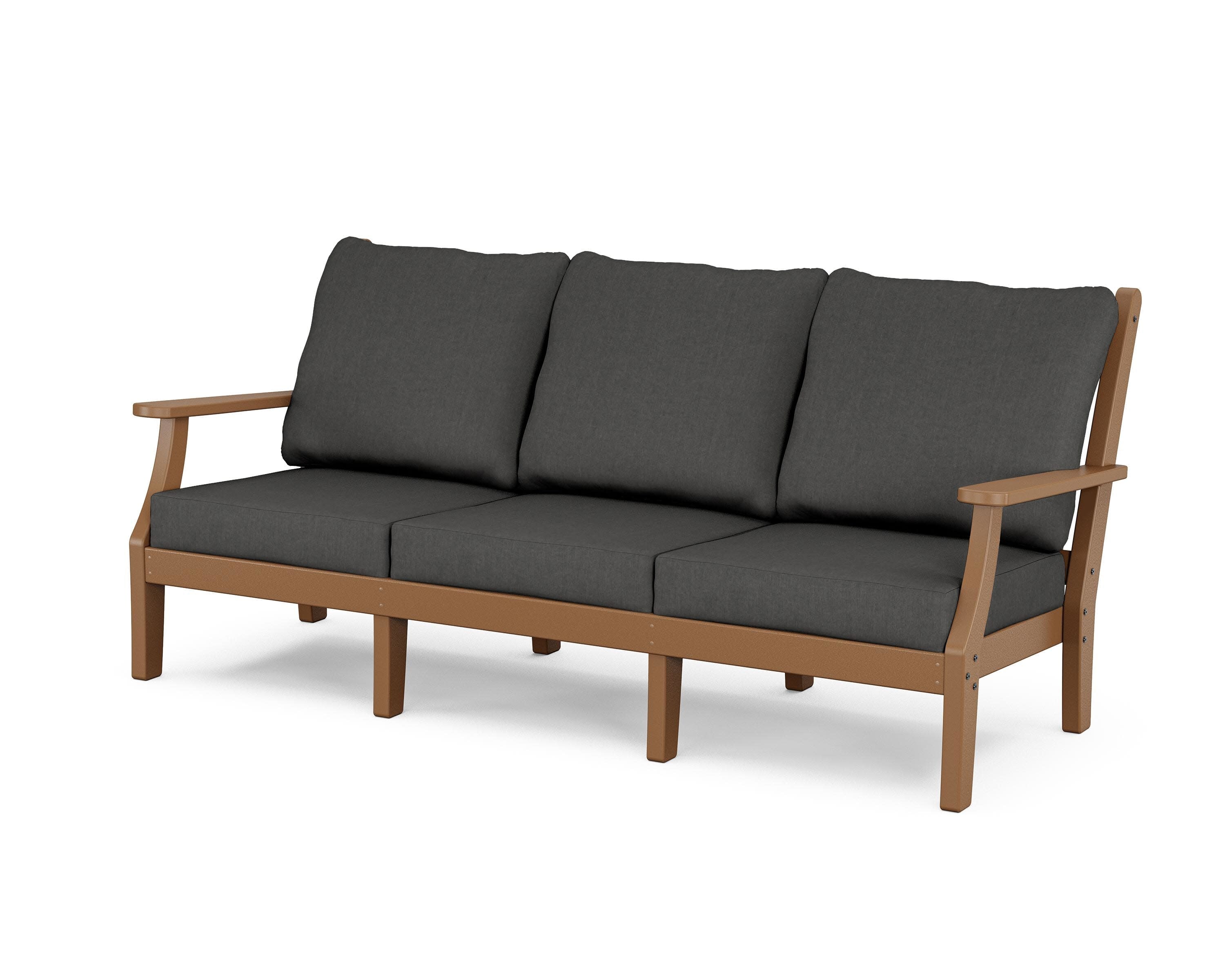 Wovendale Deep Seating Sofa in Teak / Spectrum Carbon