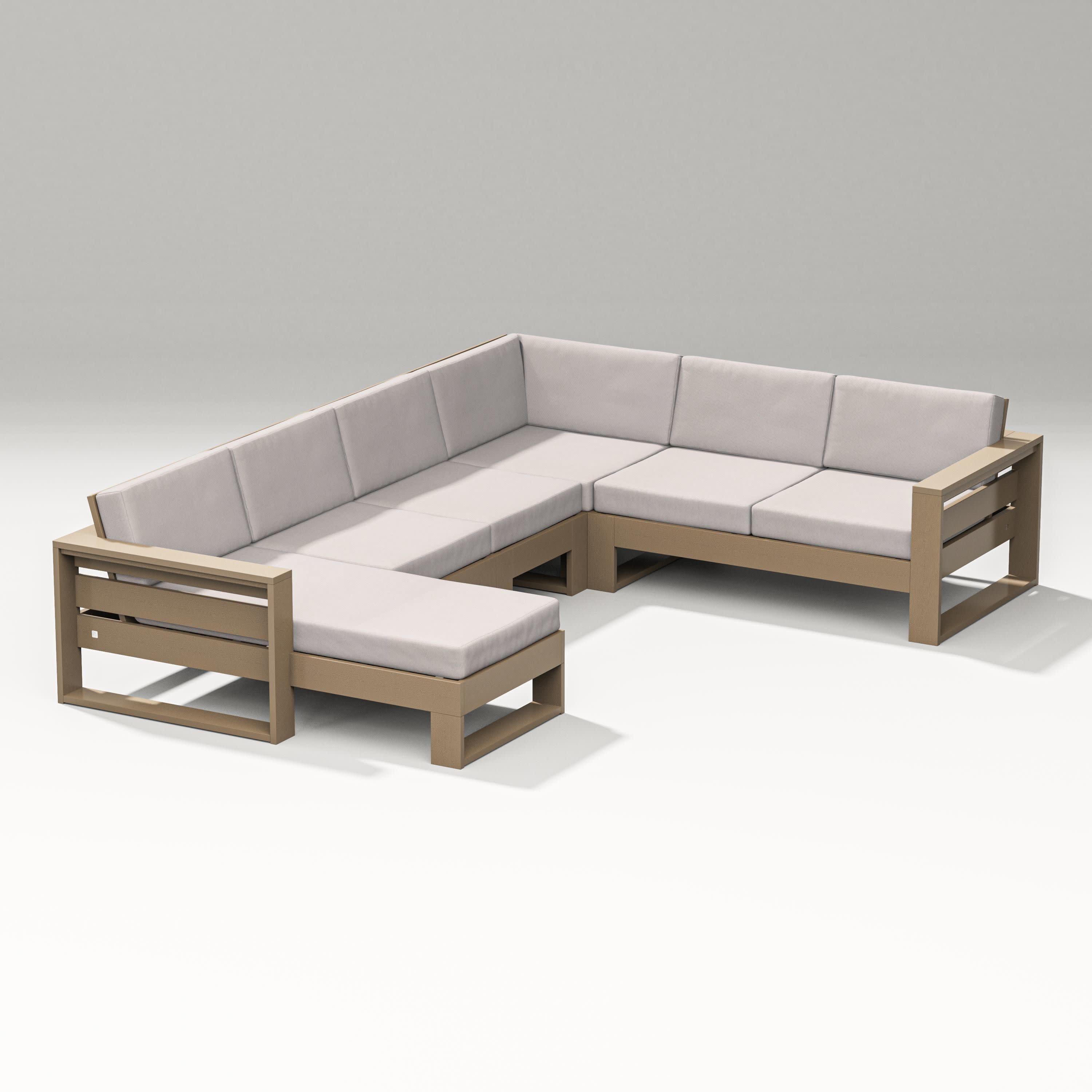 Latitude Corner Sectional with Left Chaise in Vintage Sahara / Dune Burlap
