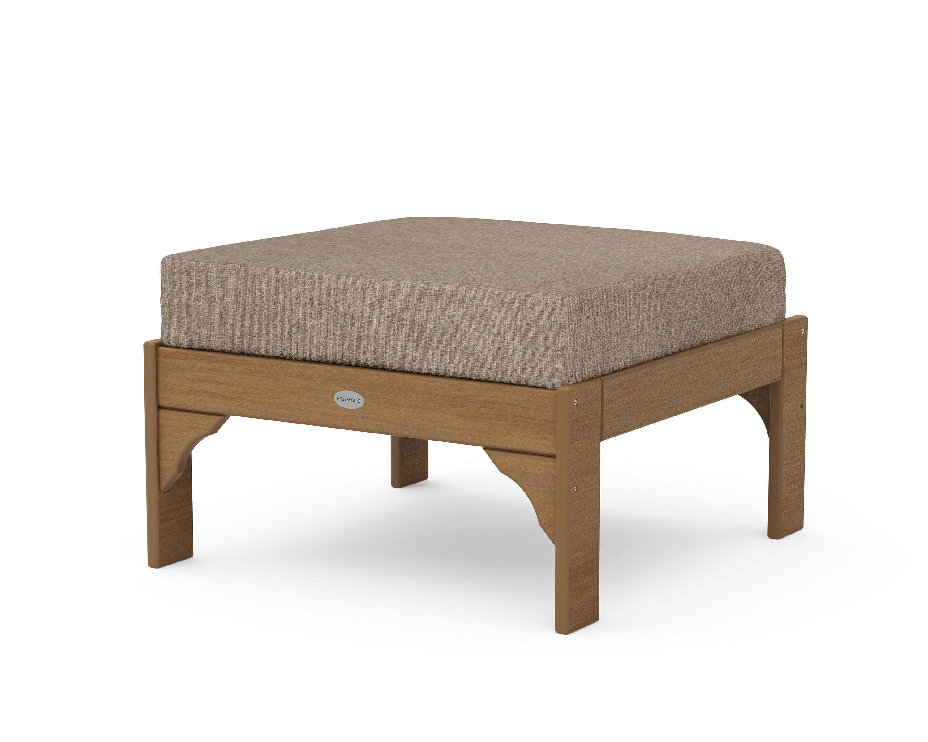Vineyard Deep Seating Ottoman in Natural / Spiced Burlap