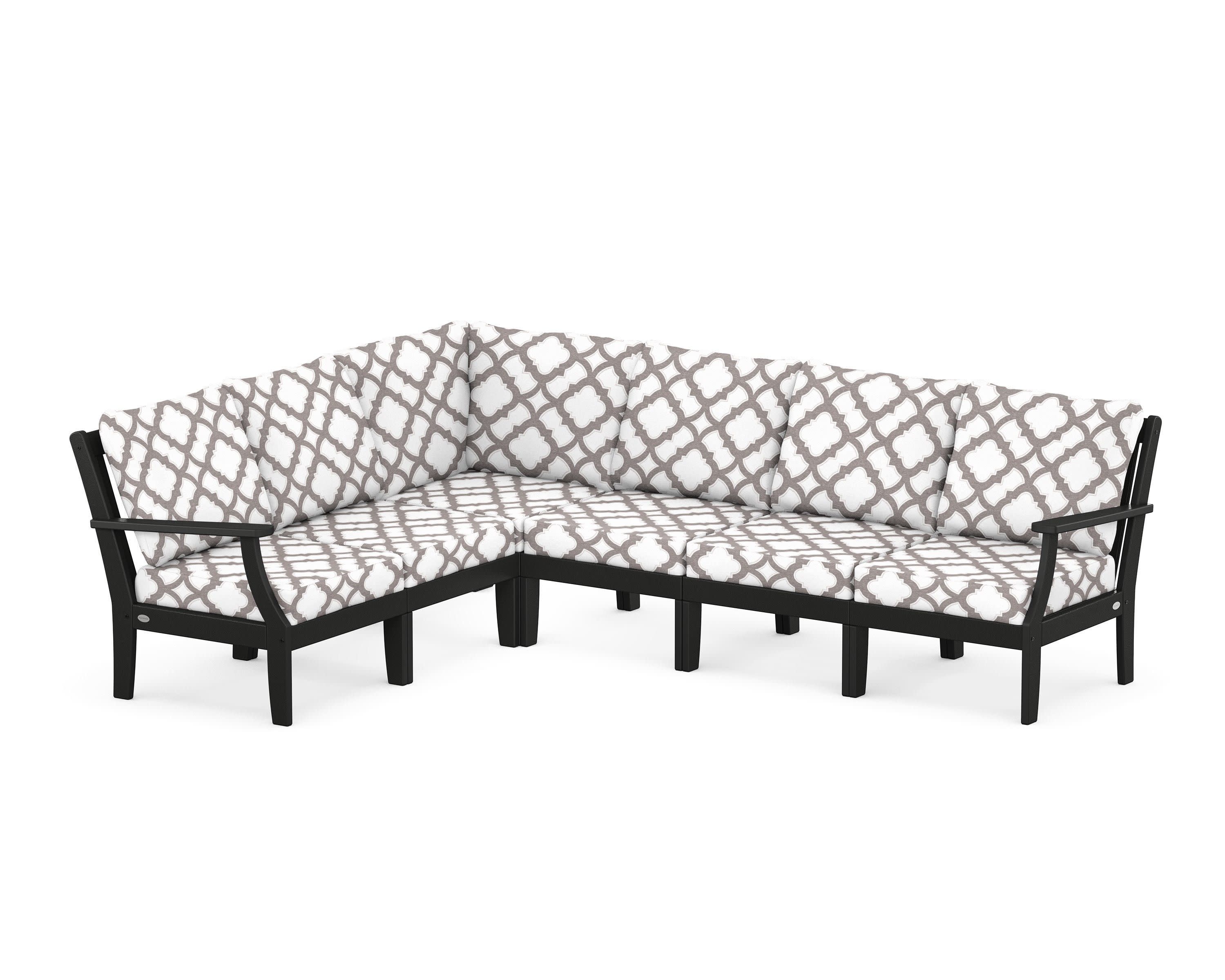 Braxton Modular 6-Piece Deep Seating Set in Black / Trellis Grey Mist