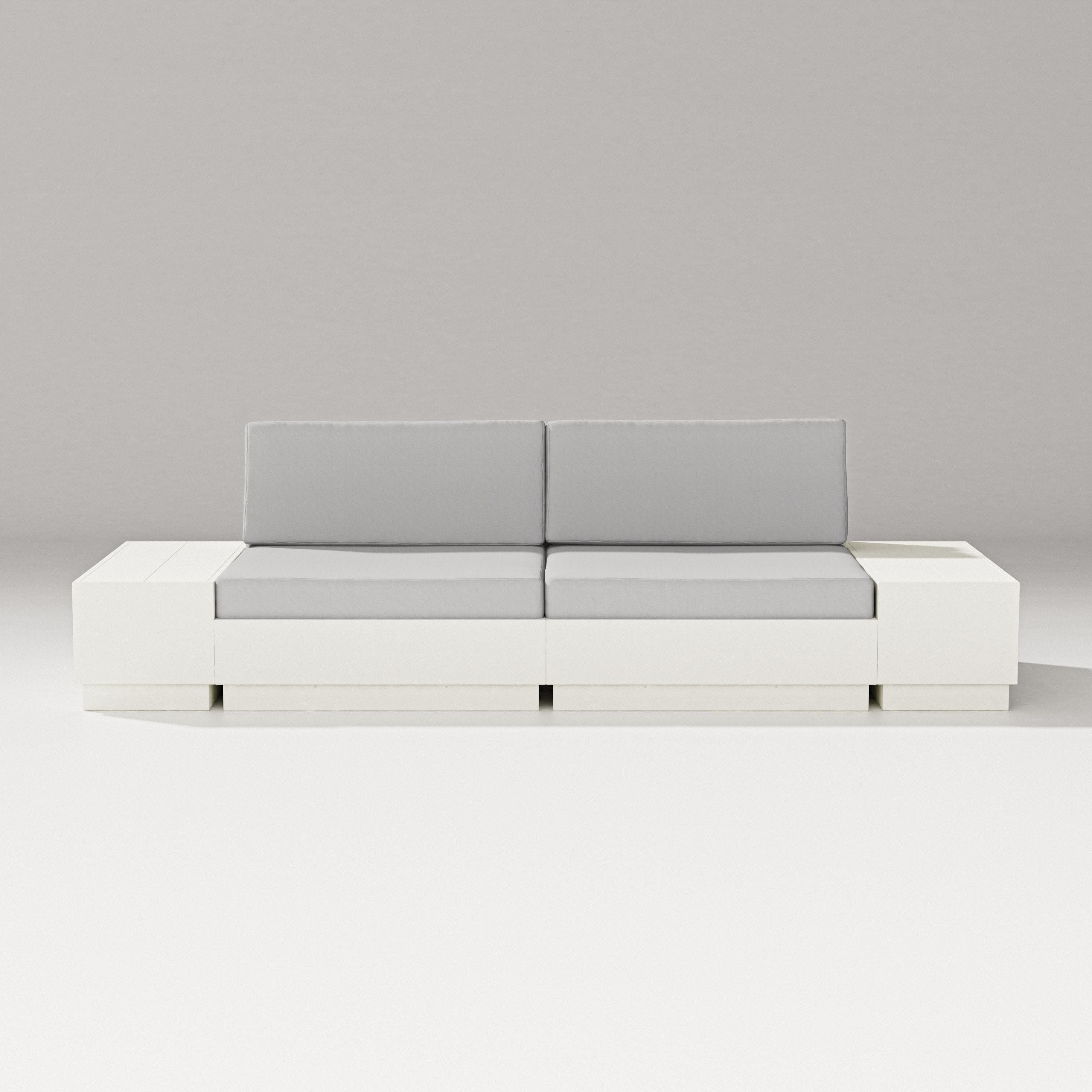 Elevate 4-Piece Loveseat Sectional in Vintage White / Diamond in the Rough