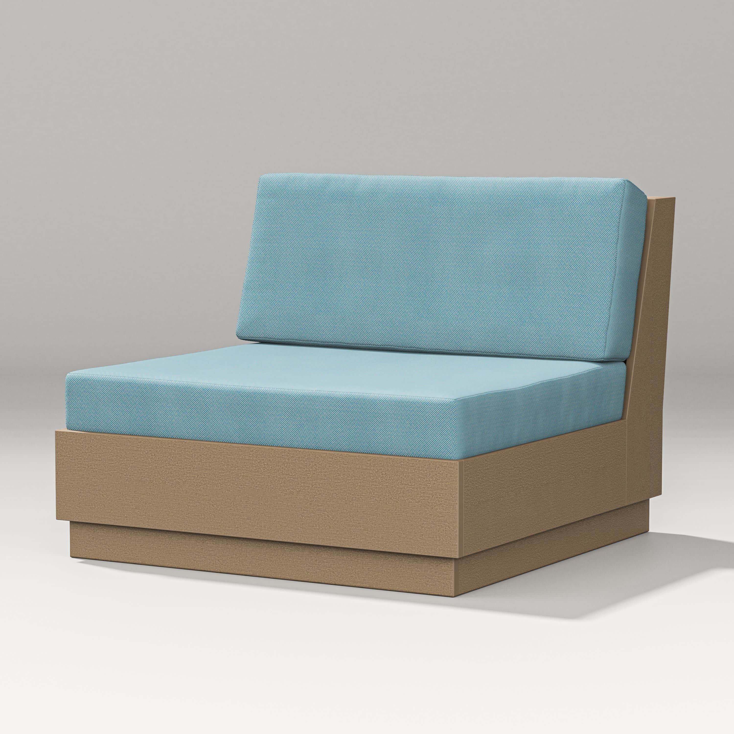 Elevate Modular Armless Chair in Vintage Sahara / Lattice Sky Blue