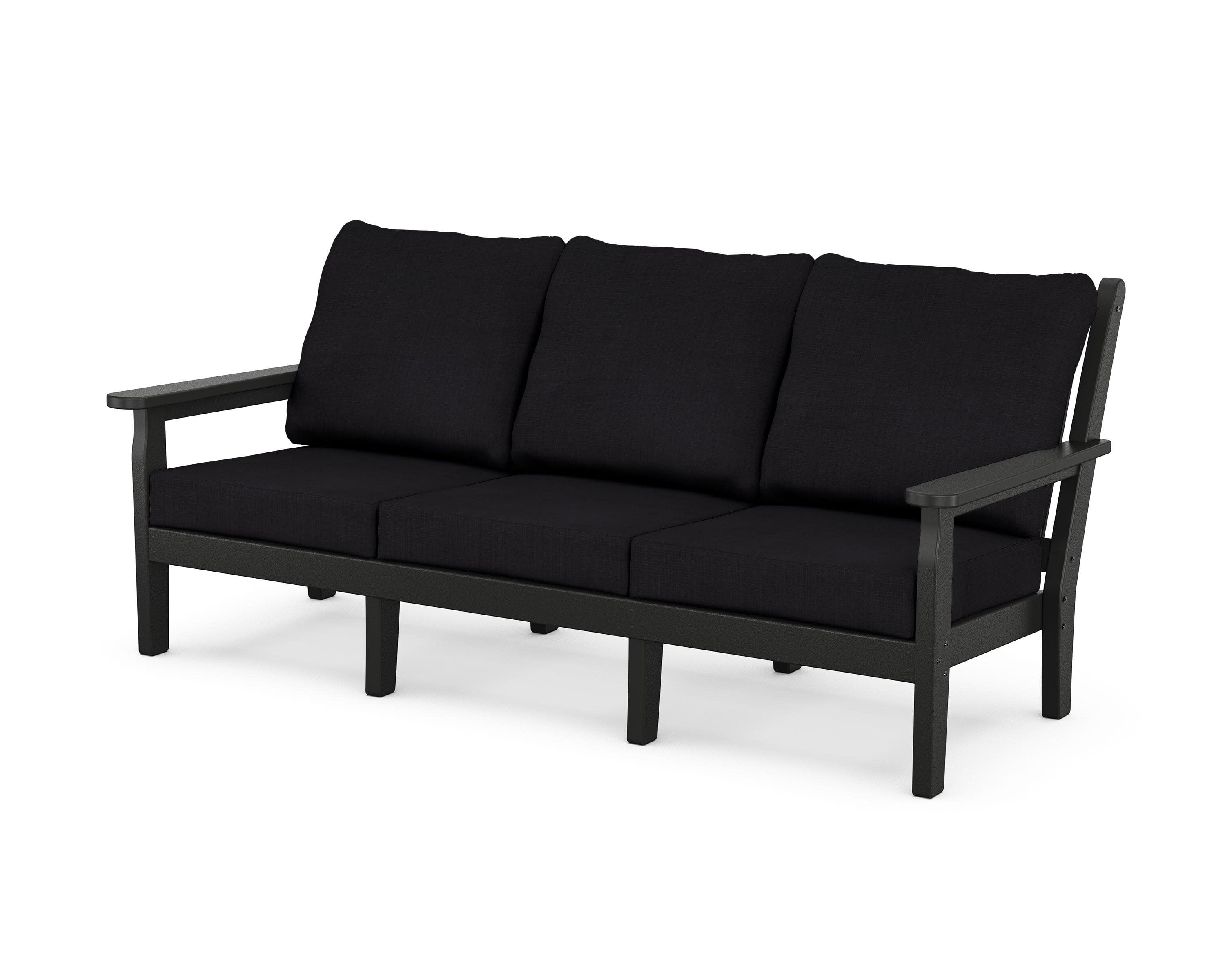 Chippendale Deep Seating Sofa in Black / Midnight Linen