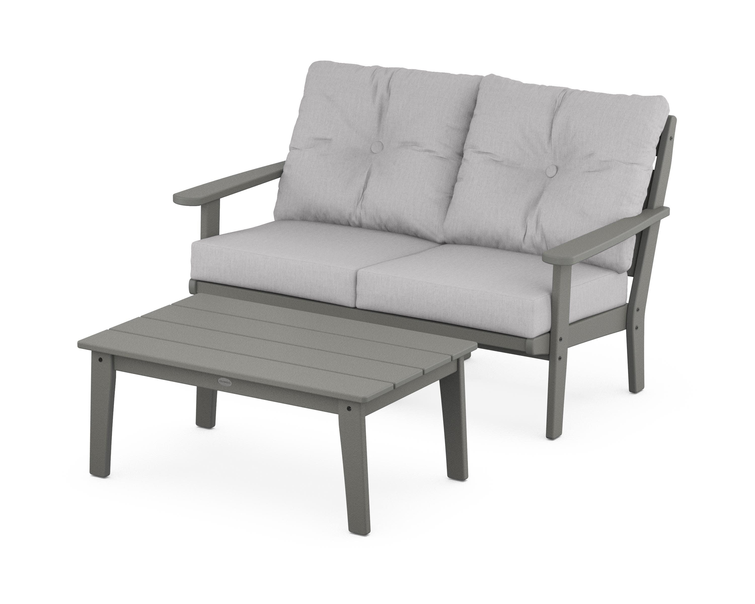 Lakeside 2-Piece Lounge Loveseat Set in Slate Grey / Granite