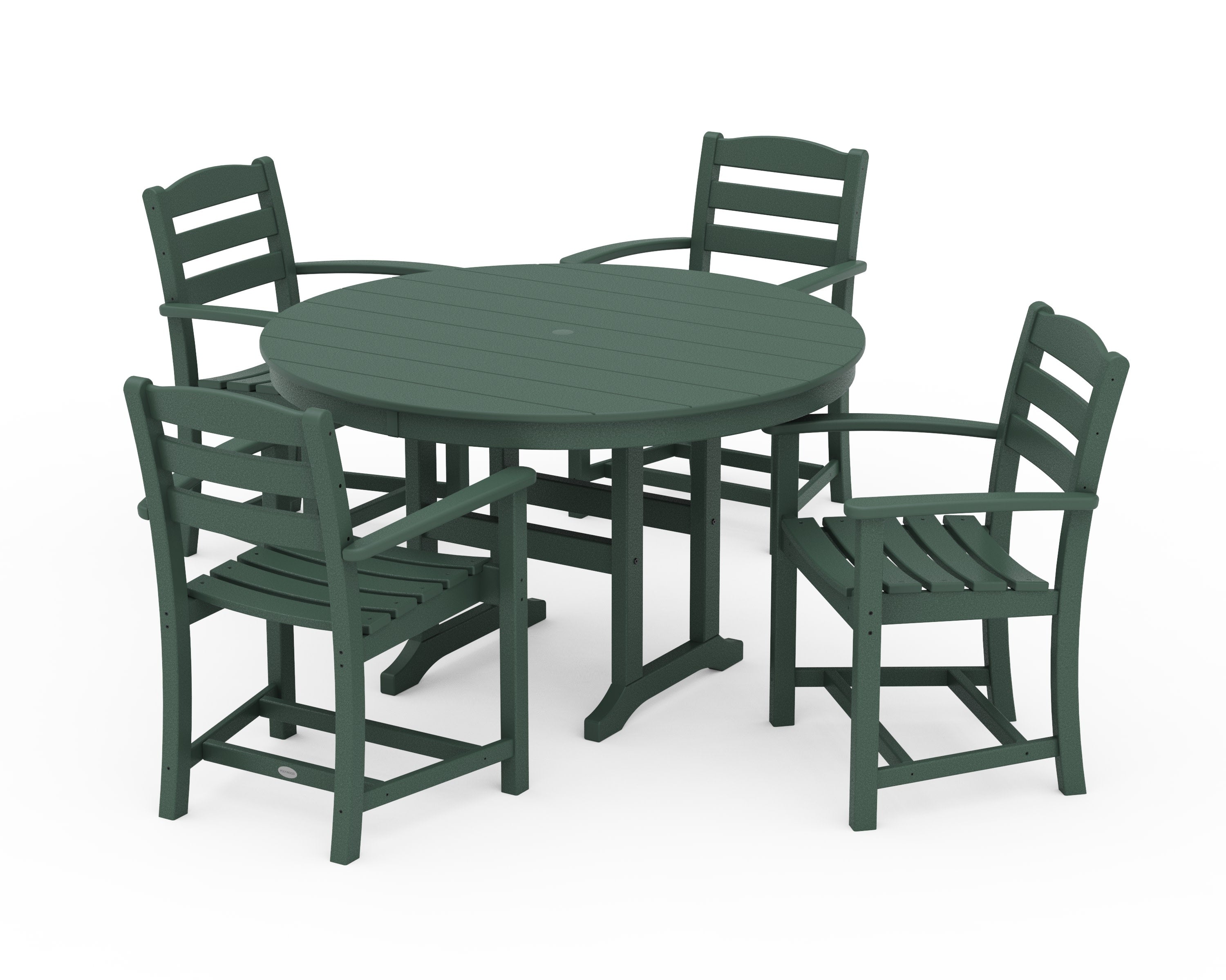 La Casa Caf 5-Piece Round Farmhouse Dining Set in Green