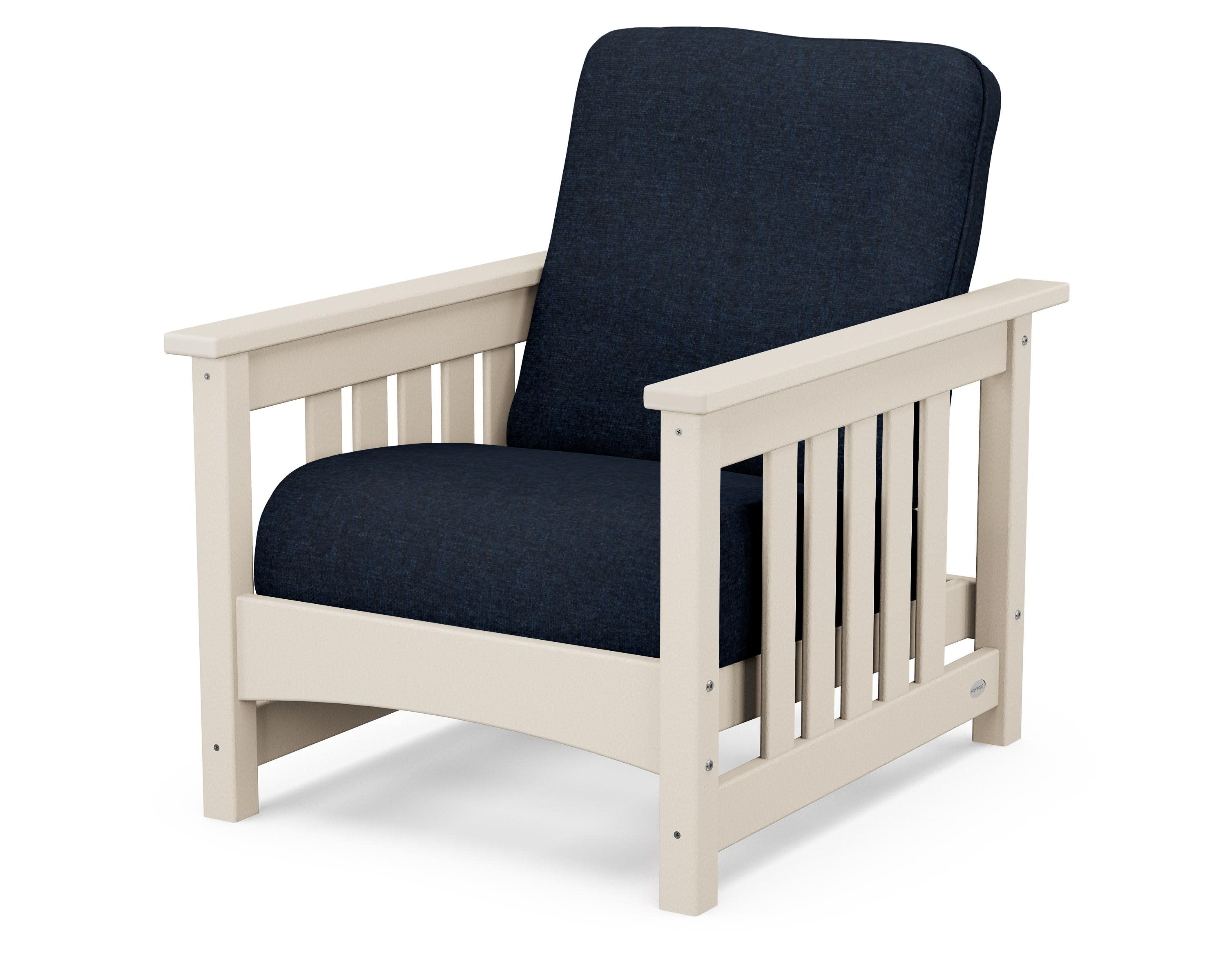 Club Mission Chair in Sand / Marine Indigo