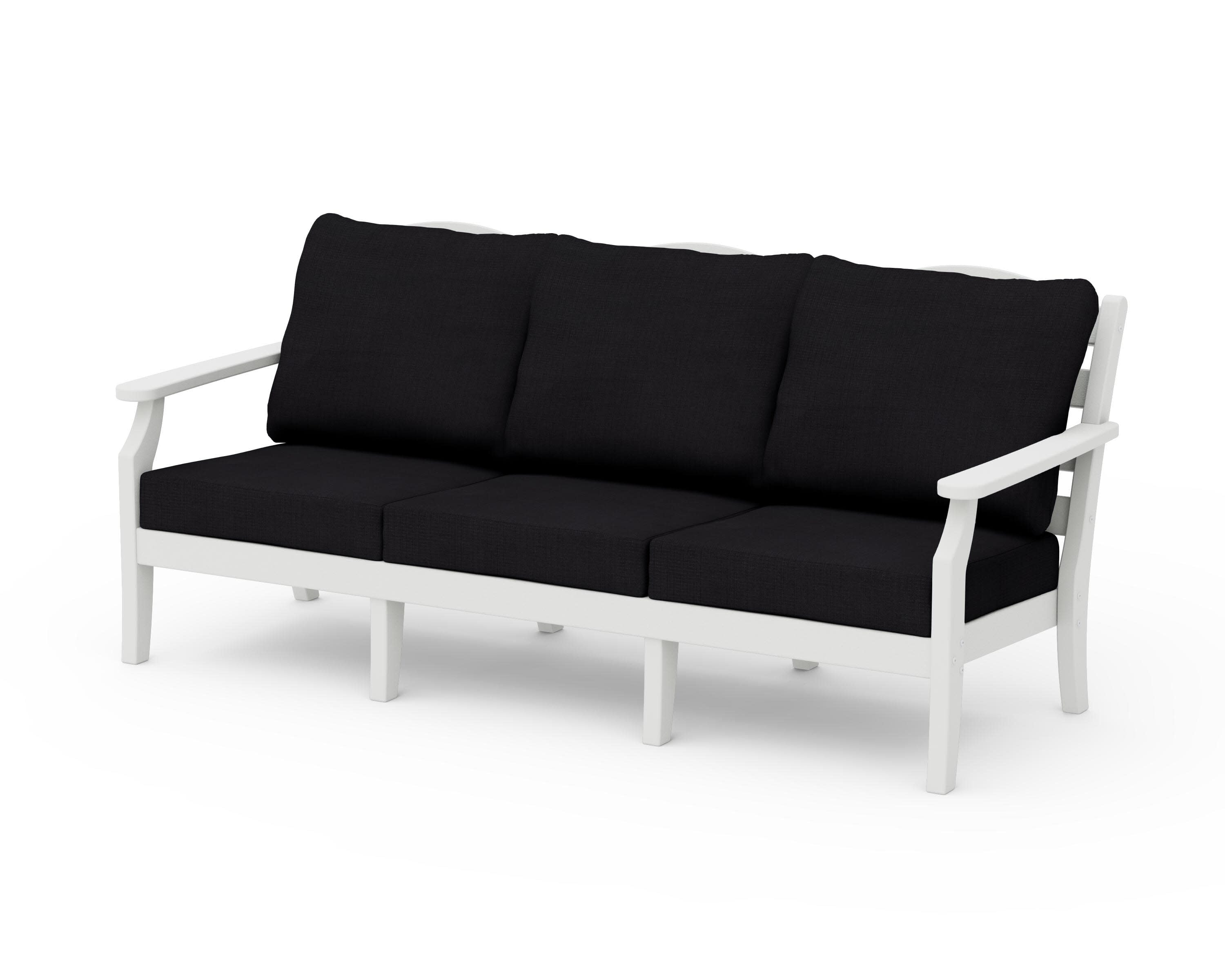 Savannah Deep Seating Sofa in Vintage White / Midnight Linen
