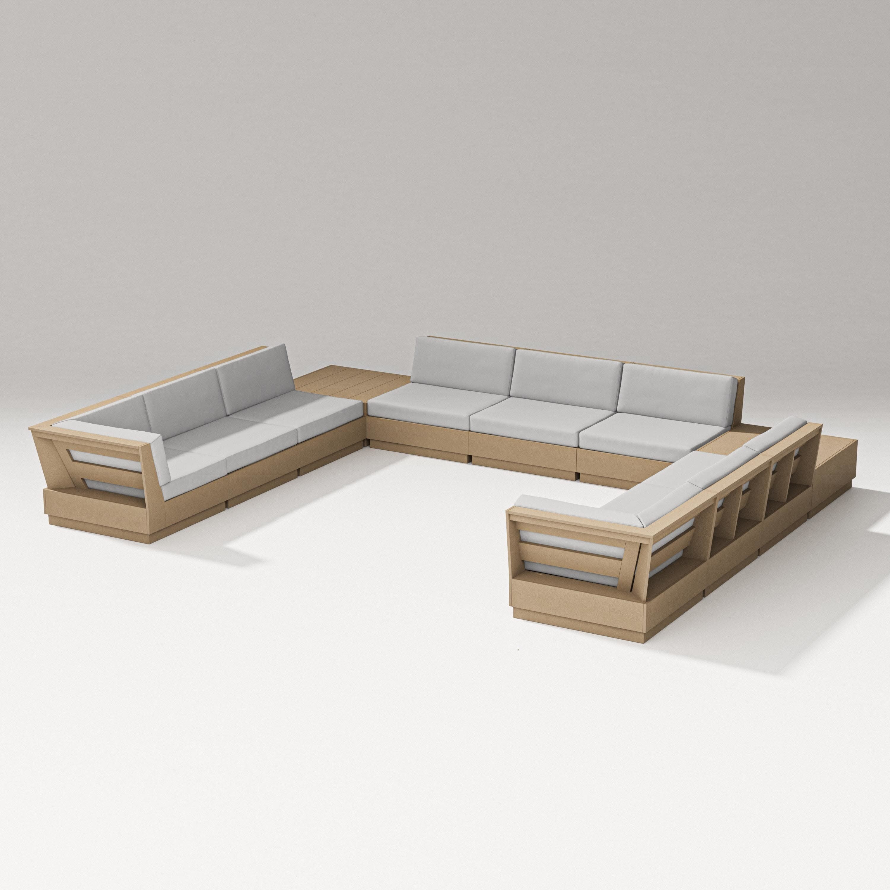 Elevate 11-Piece U-Shaped Sofa Sectional in Vintage Sahara / Diamond in the Rough