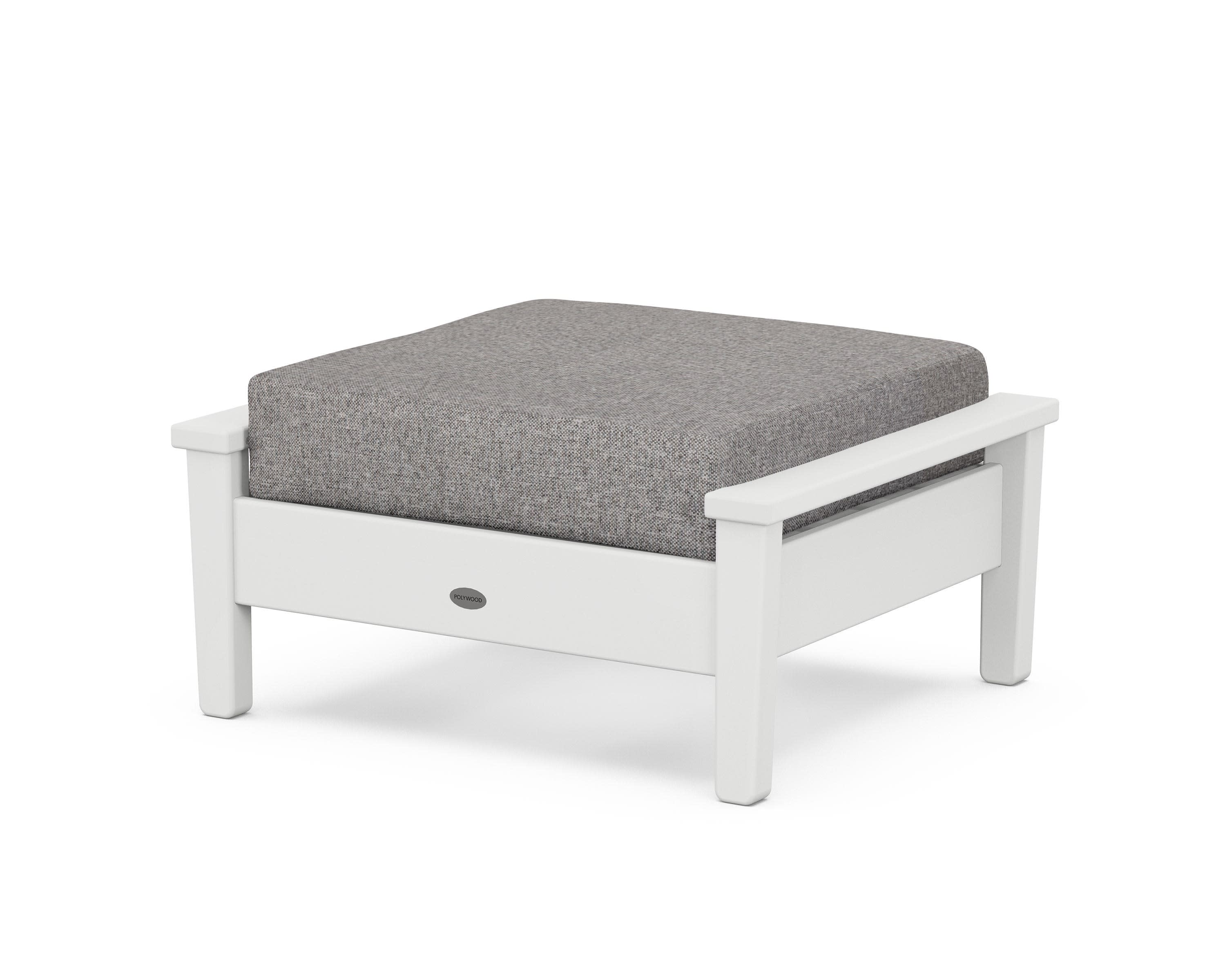 Prescott Deep Seating Ottoman in White / Grey Mist
