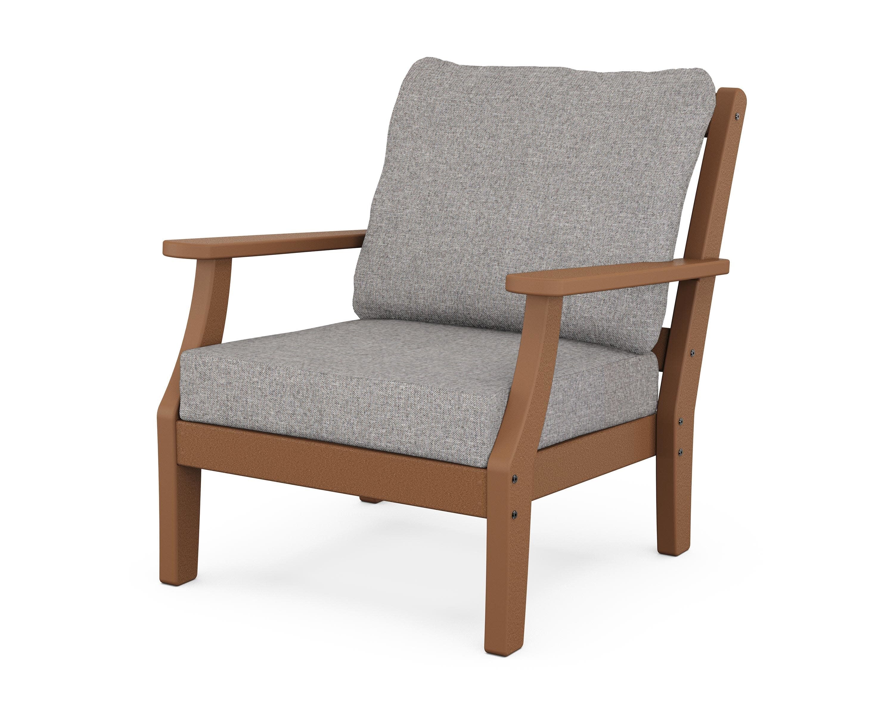 Chinoiserie Deep Seating Chair in Teak / Grey Mist