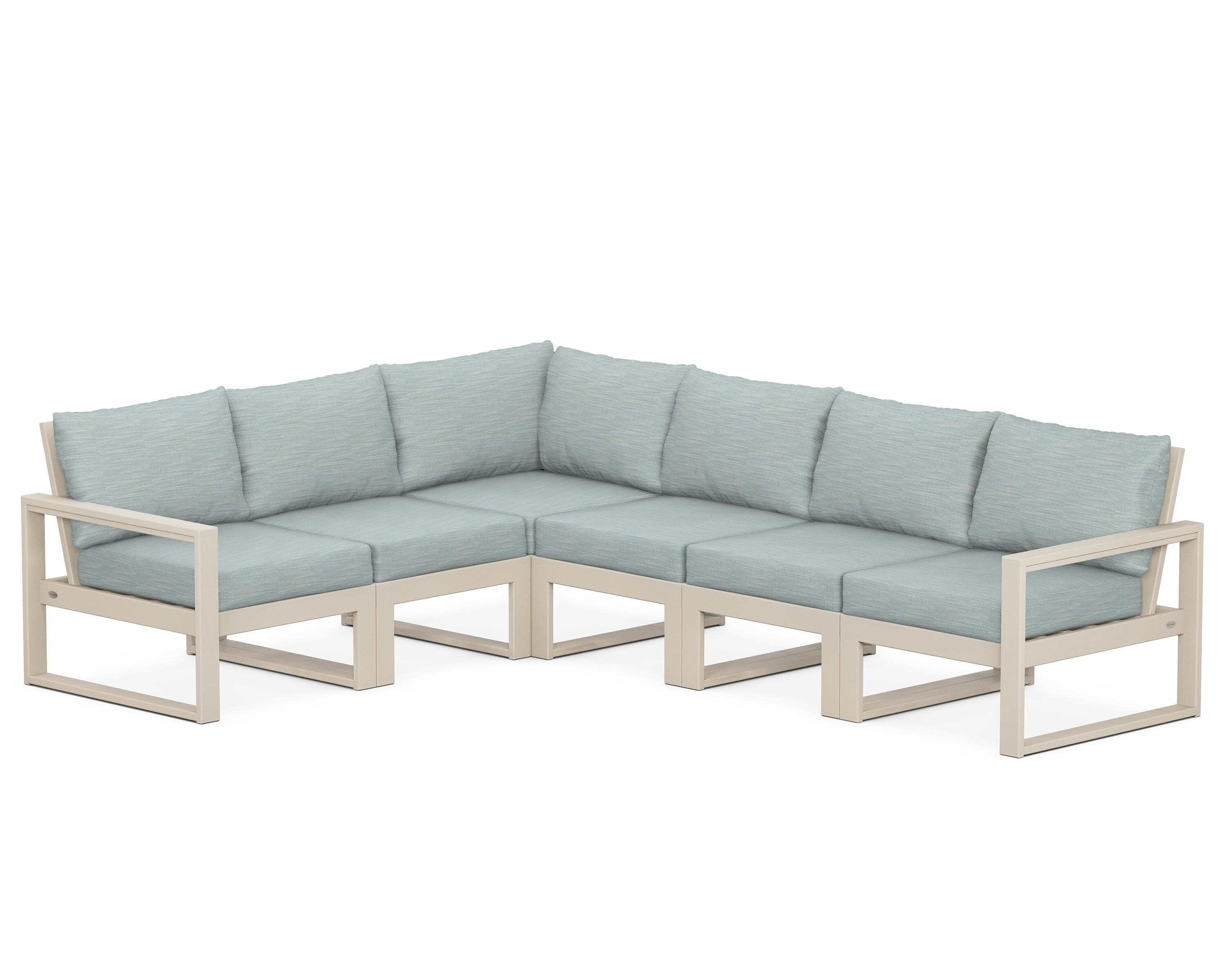 EDGE 6-Piece Modular Deep Seating Set in Sand / Soothe Mist