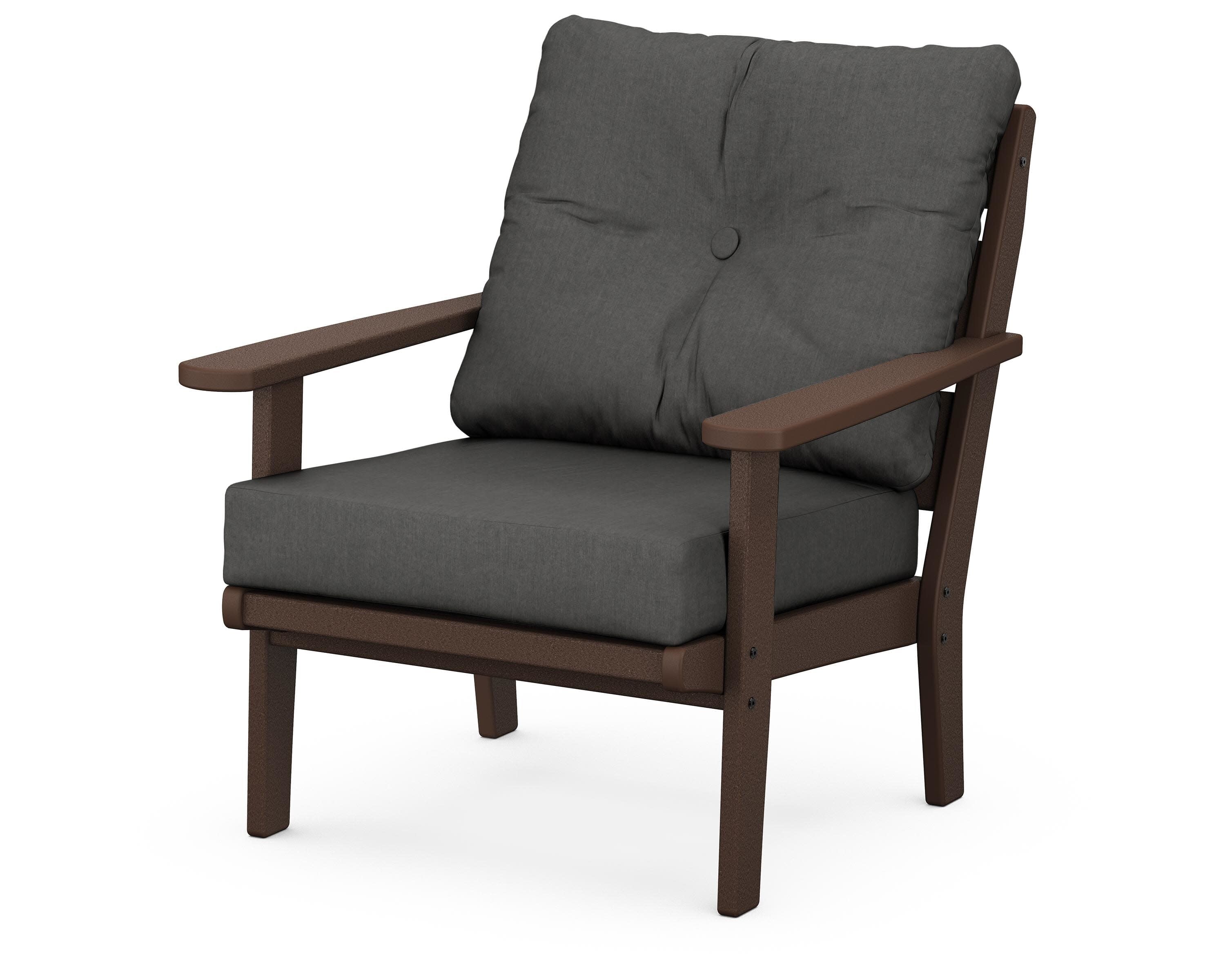 Lakeside Deep Seating Chair in Mahogany / Spectrum Carbon