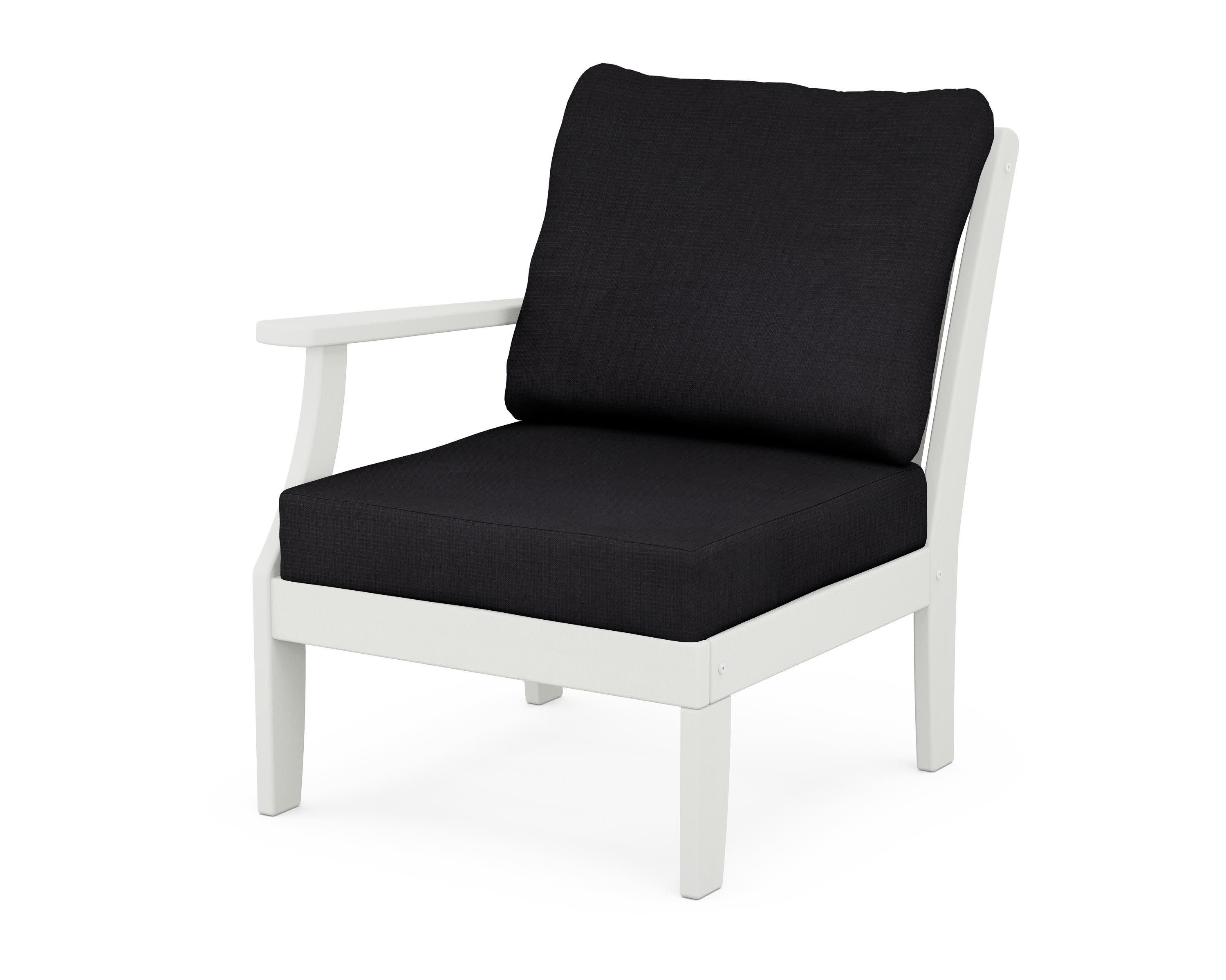 Braxton Modular Left Arm Chair in Vintage White / Midnight Linen