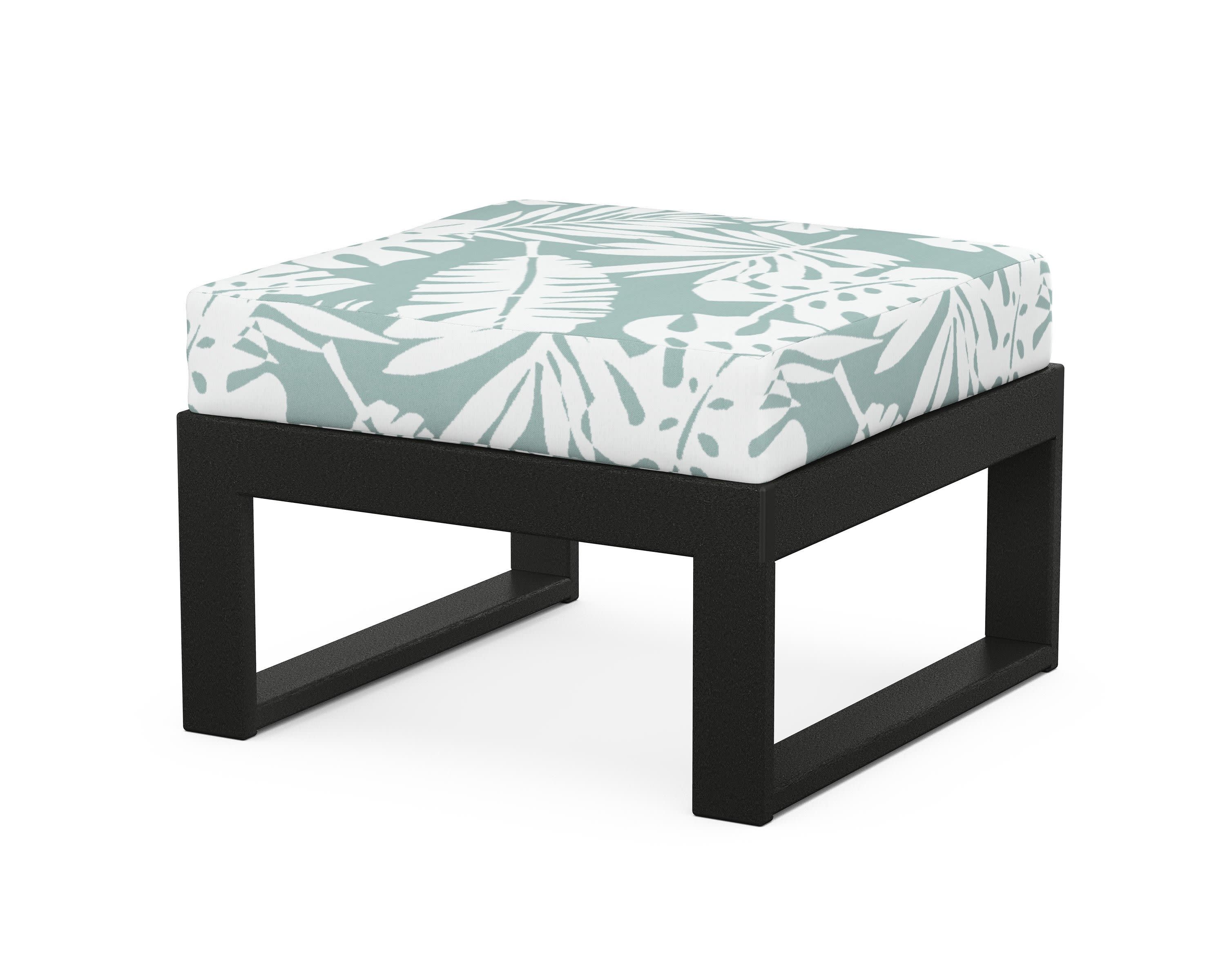 Modular Ottoman - Modern in Black / Leaf Glacier Spa