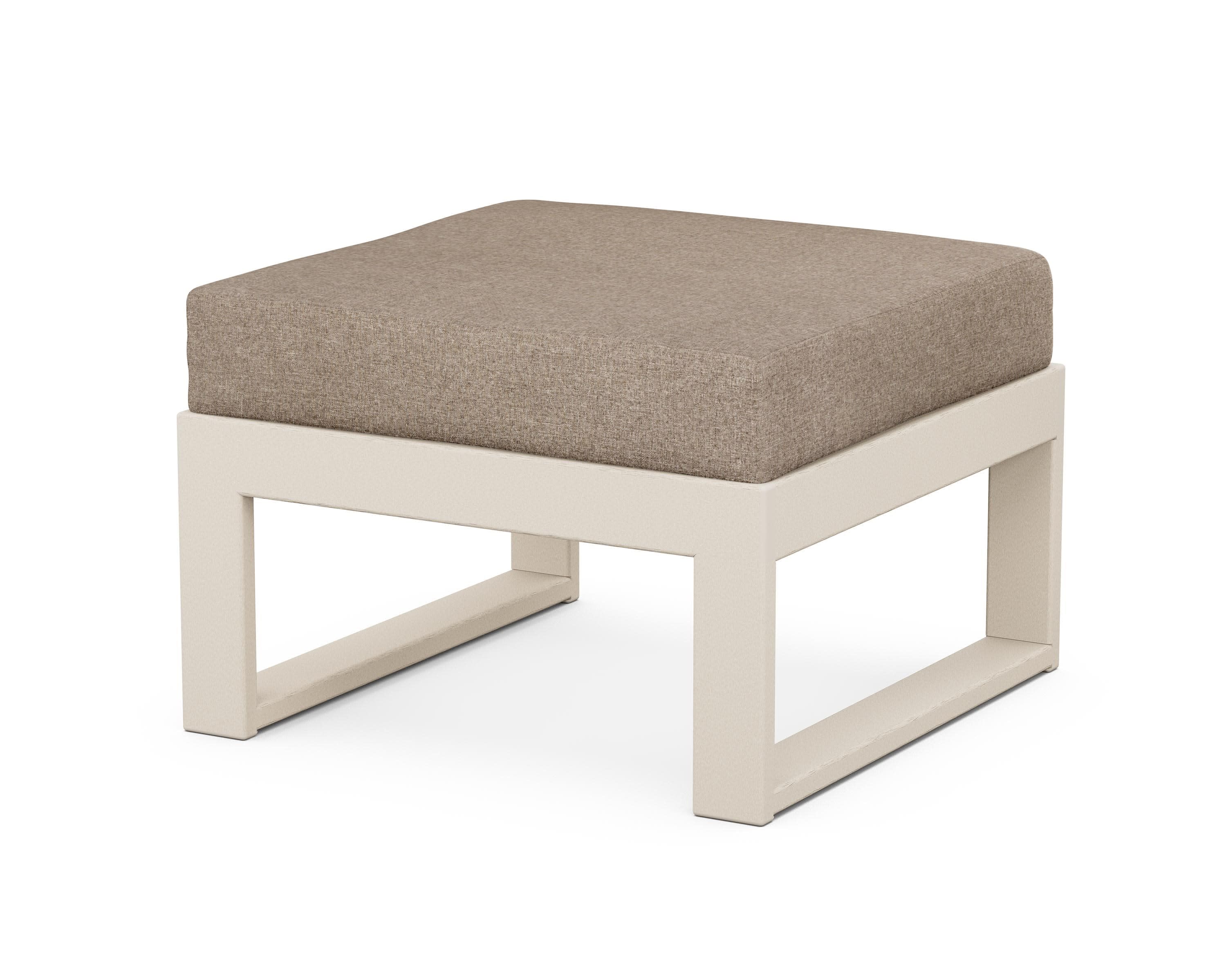 Modular Ottoman - Modern in Sand / Spiced Burlap