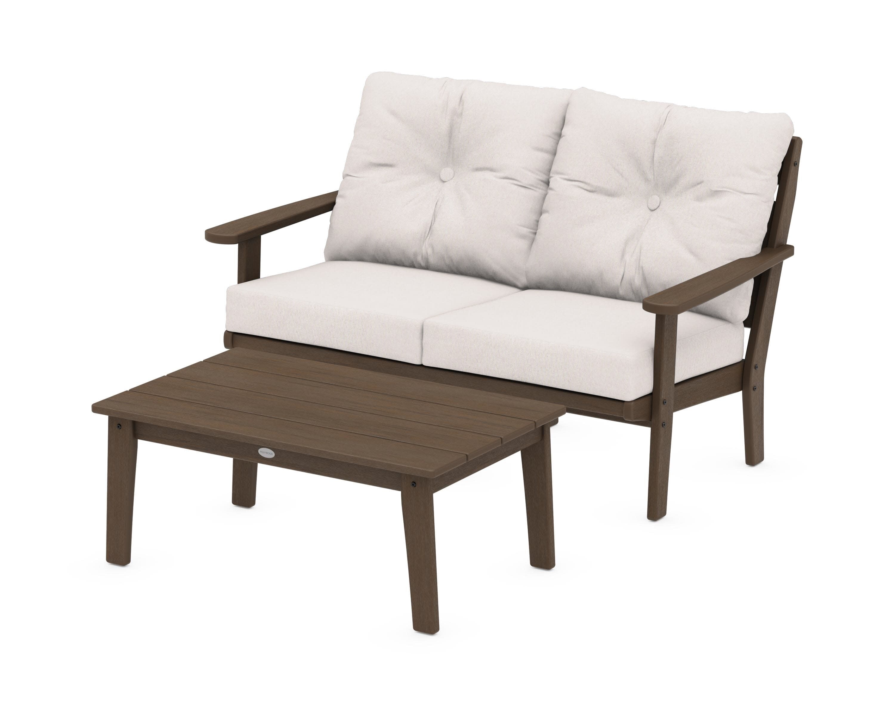Lakeside 2-Piece Lounge Loveseat Set in Kona / Dune Burlap