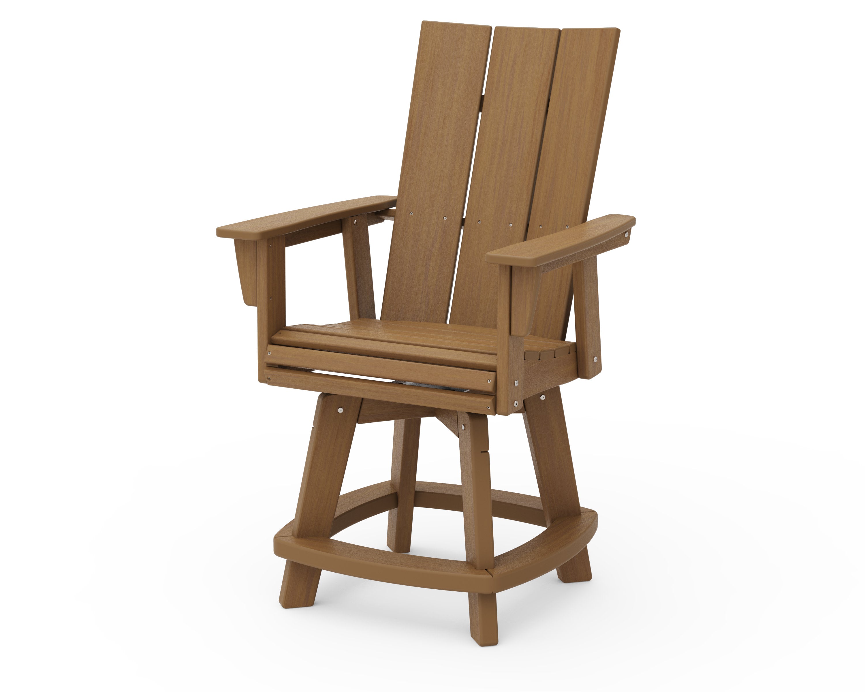 Modern Curveback Adirondack Swivel Counter Chair in Natural