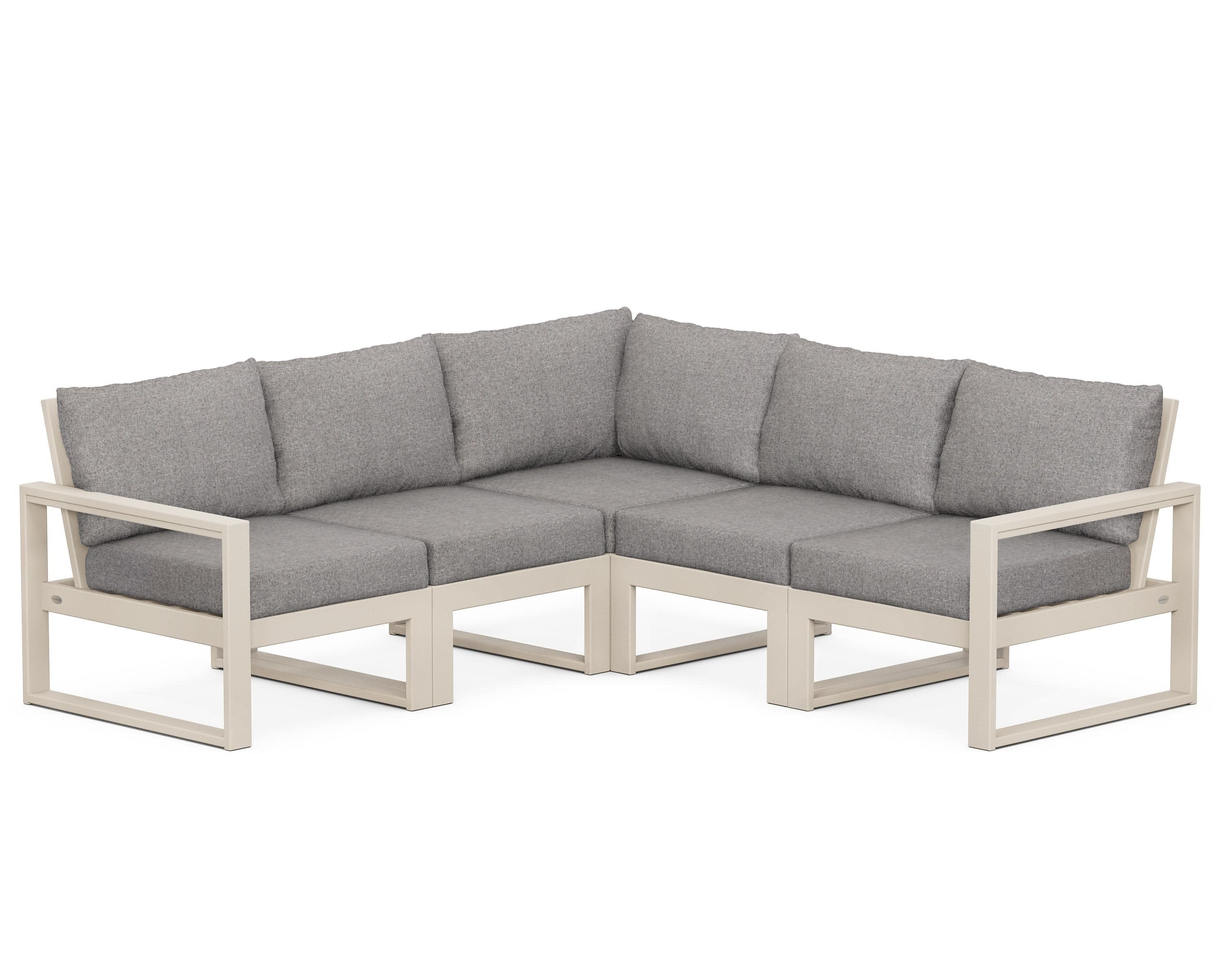 EDGE 5-Piece Modular Deep Seating Set in Sand / Grey Mist