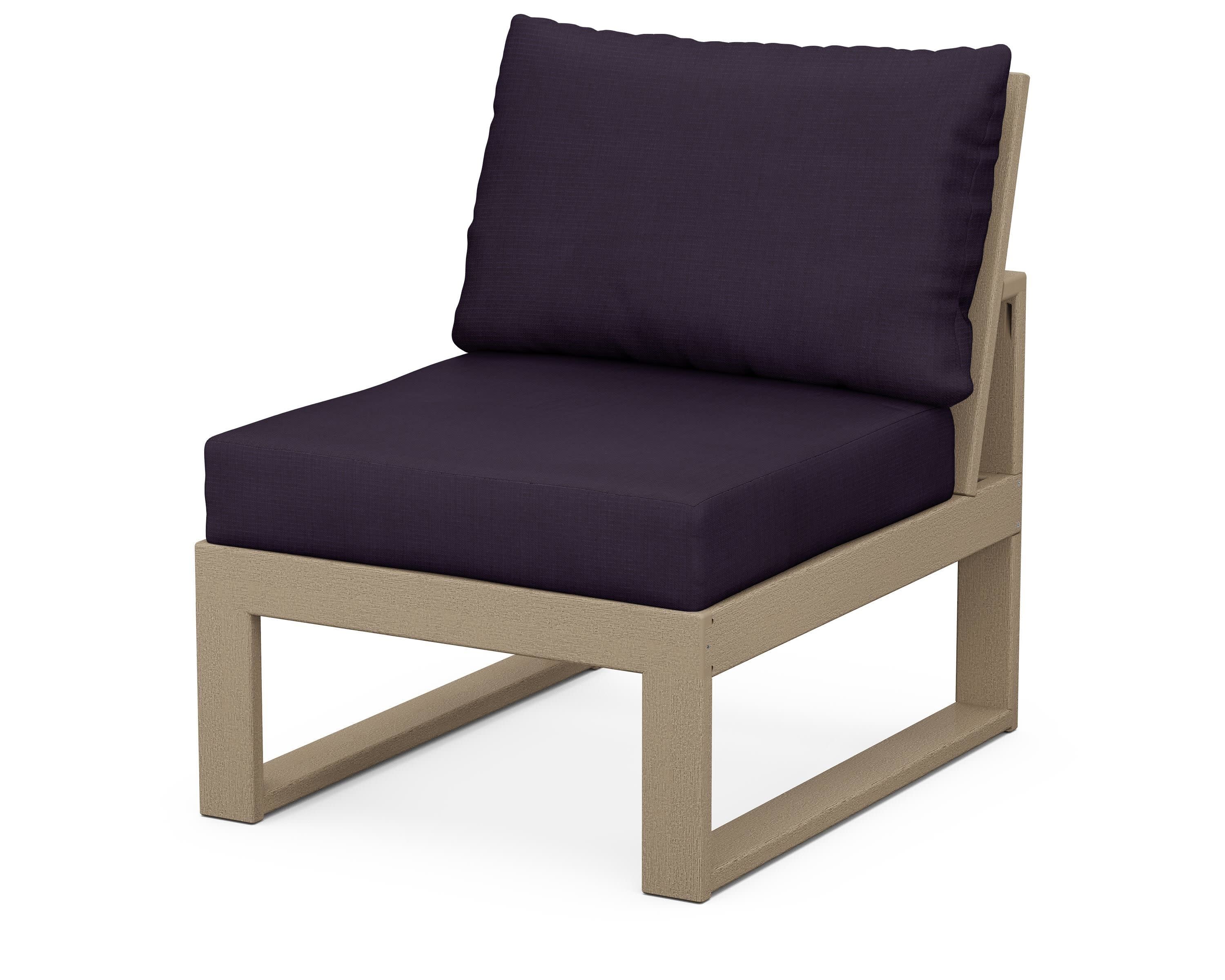 Modular Armless Chair in Vintage Sahara / Navy Linen