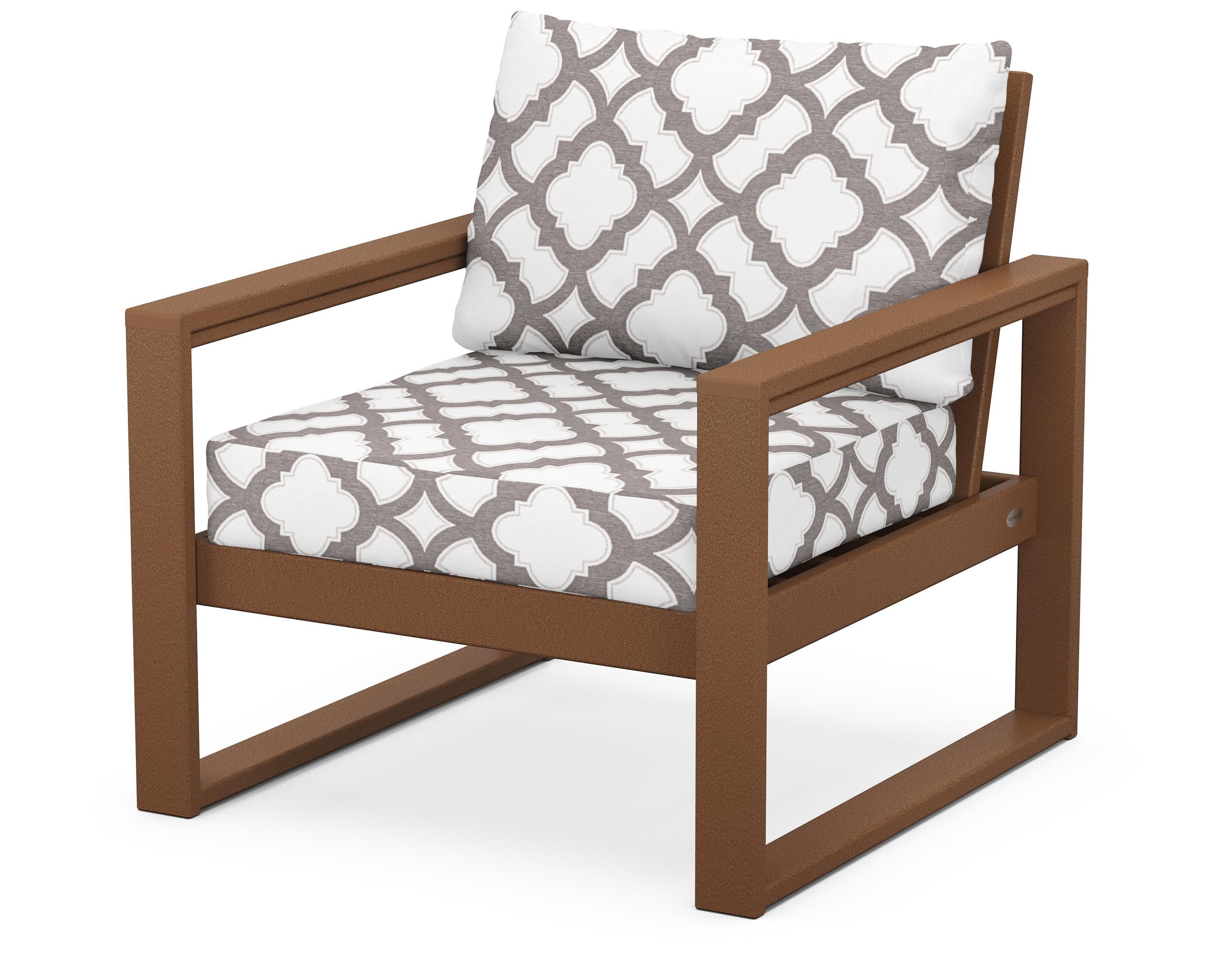 EDGE Club Chair in Teak / Trellis Grey Mist
