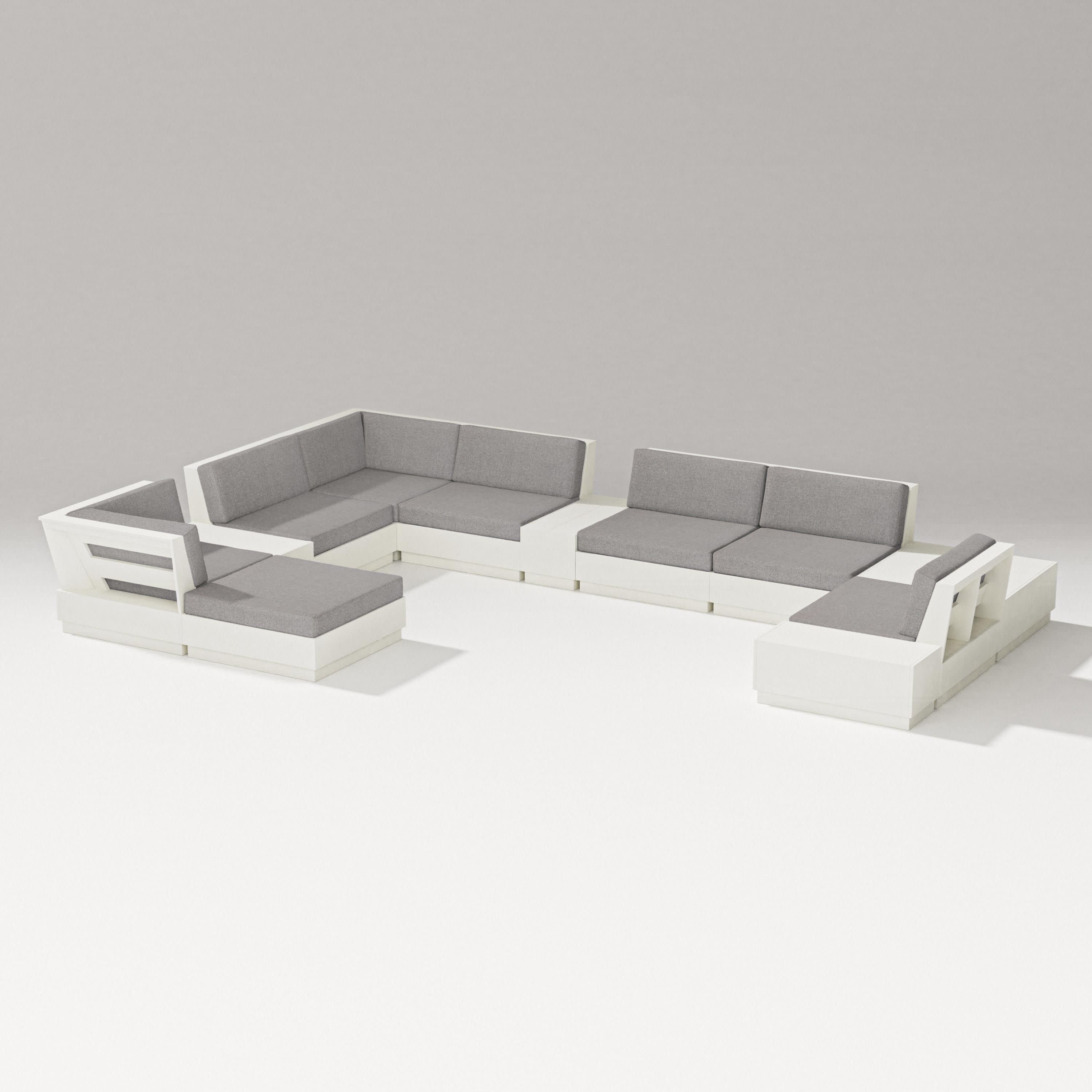Elevate 12-Piece Conversation Sectional Set in Vintage White / Grey Mist