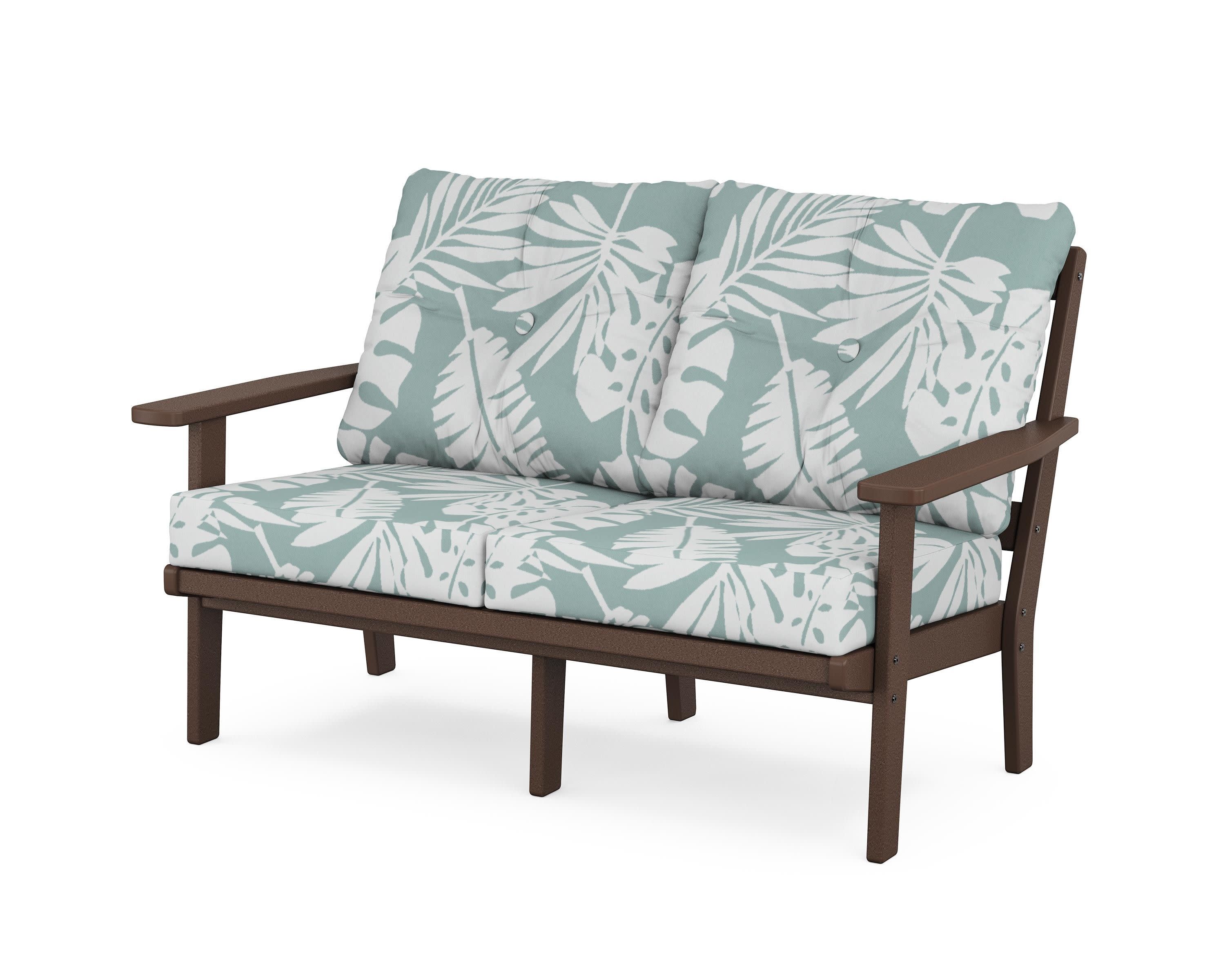 Oxford Deep SeatingLoveseat in Mahogany / Leaf Glacier Spa