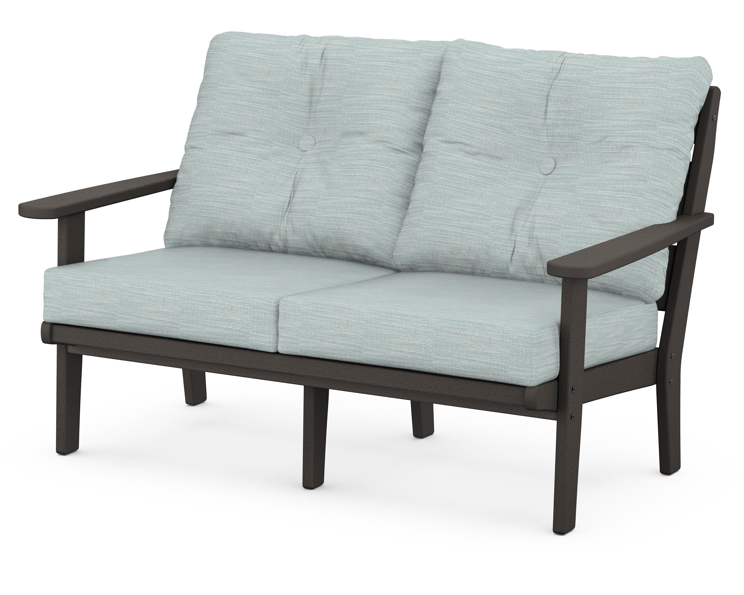 Lakeside Deep Seating Loveseat in Vintage Coffee / Soothe Mist