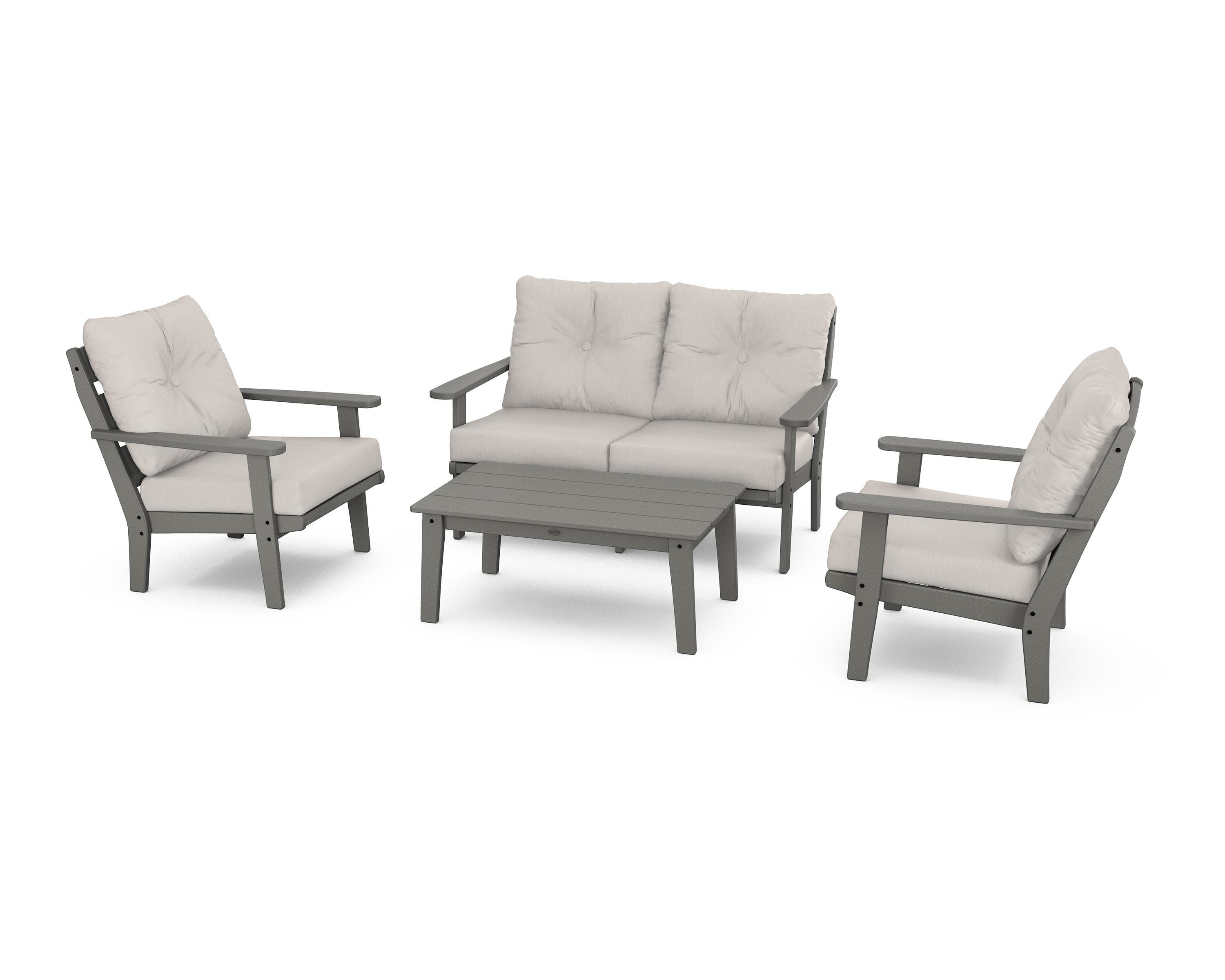 Lakeside 4-Piece Deep Seating Set in Slate Grey / Cast Ash