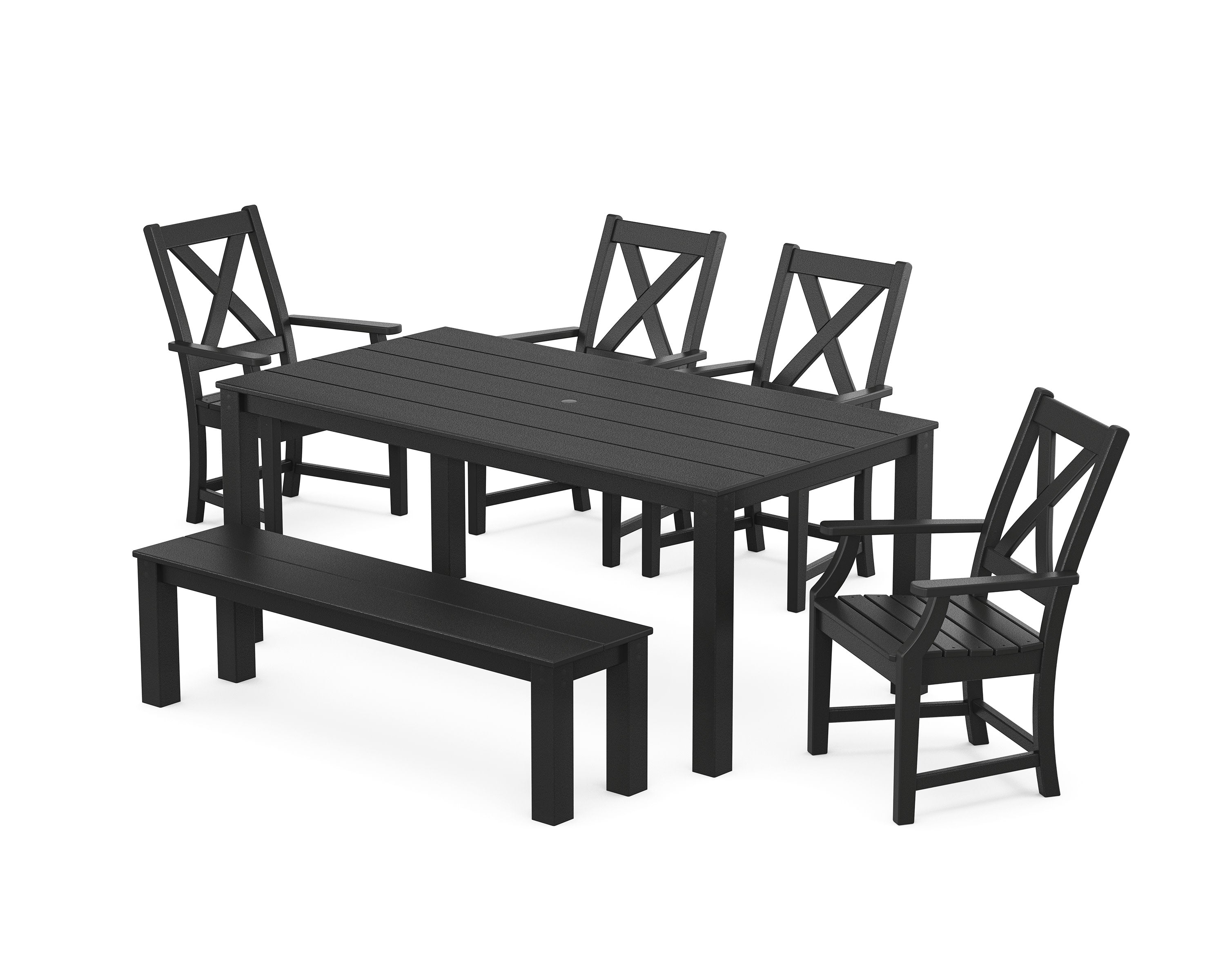 Braxton 6-Piece Parsons Dining Set with Bench in Black