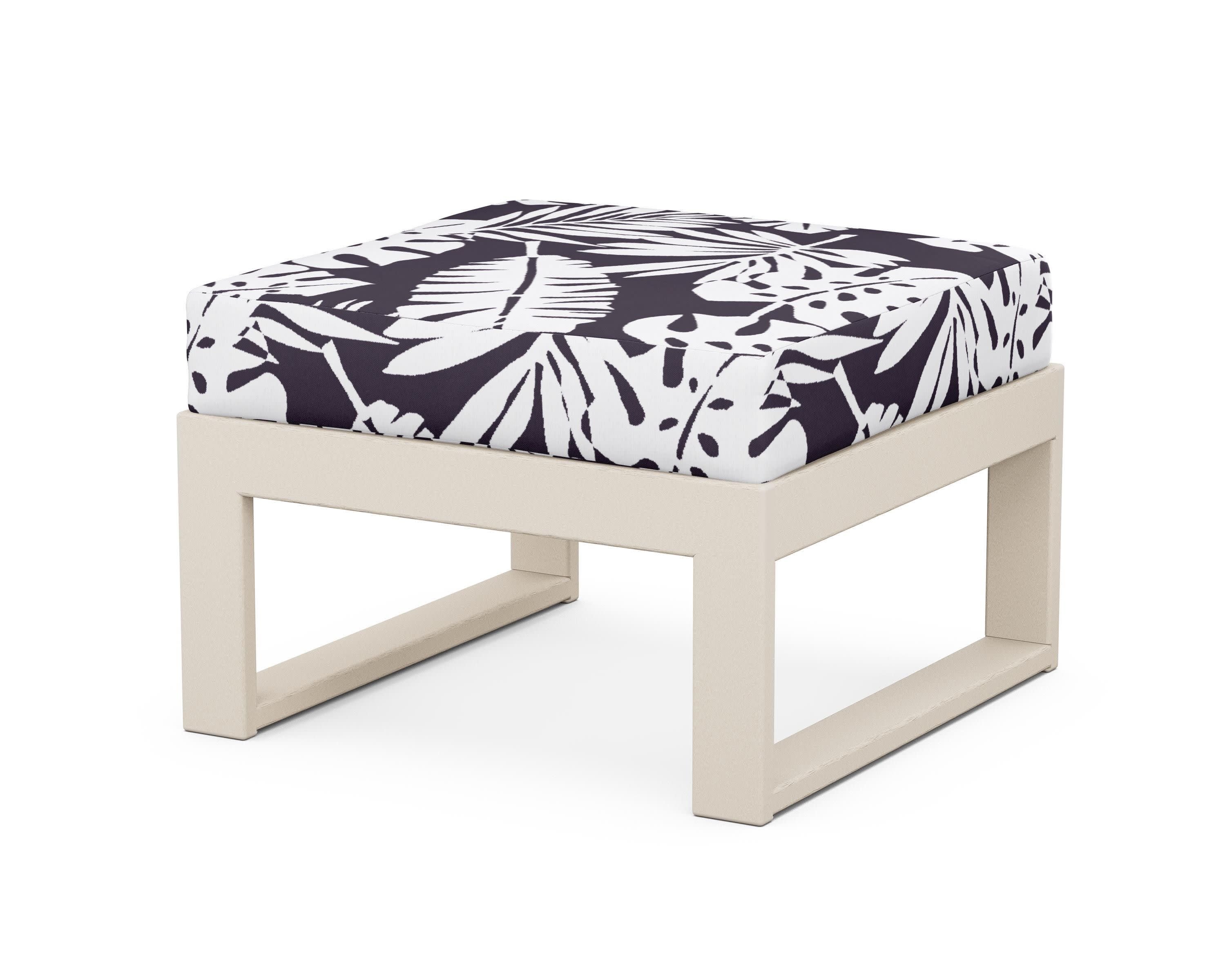 Modular Ottoman - Modern in Sand / Leaf Navy