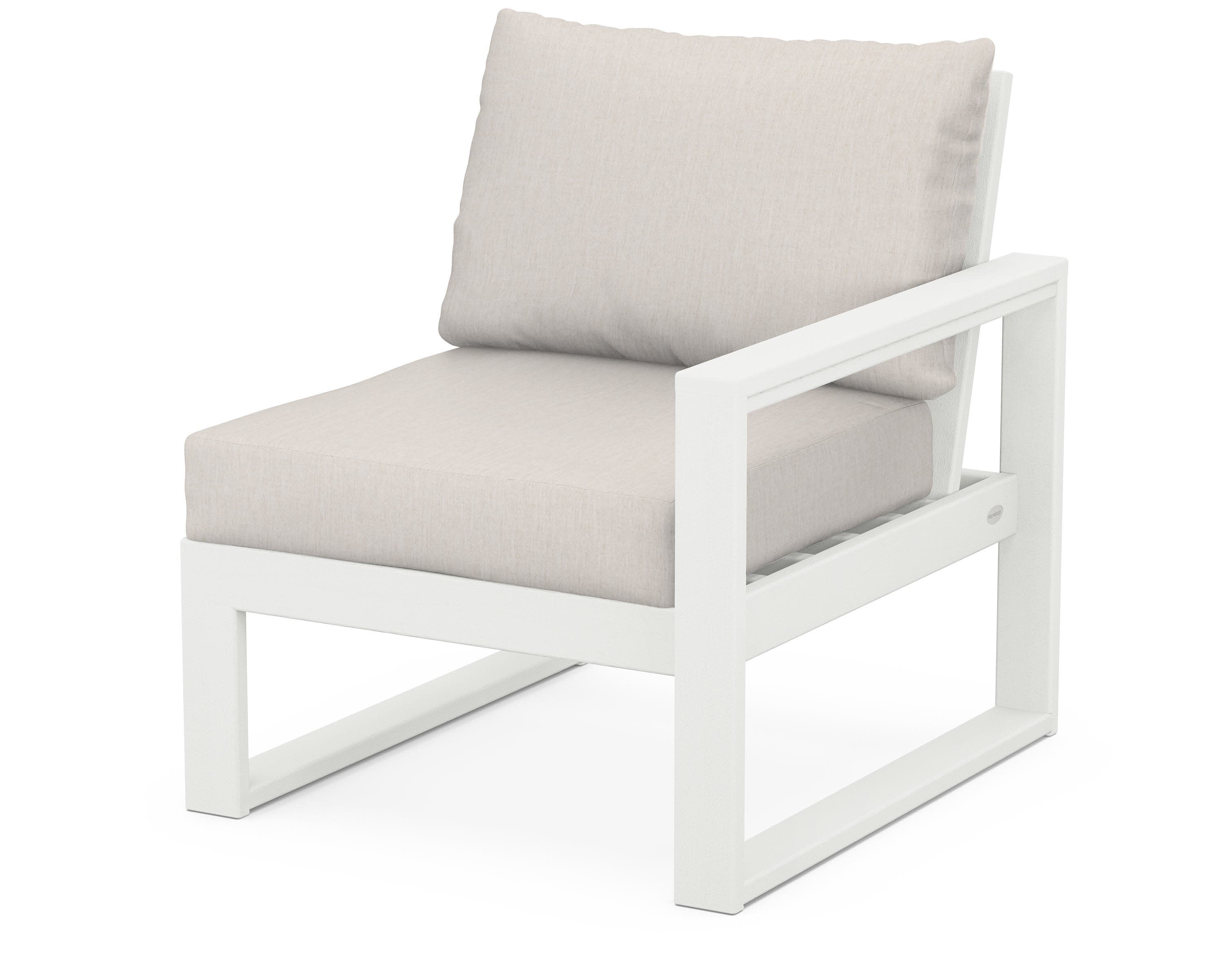 EDGE Modular Right Arm Chair in Vintage White / Cast Ash