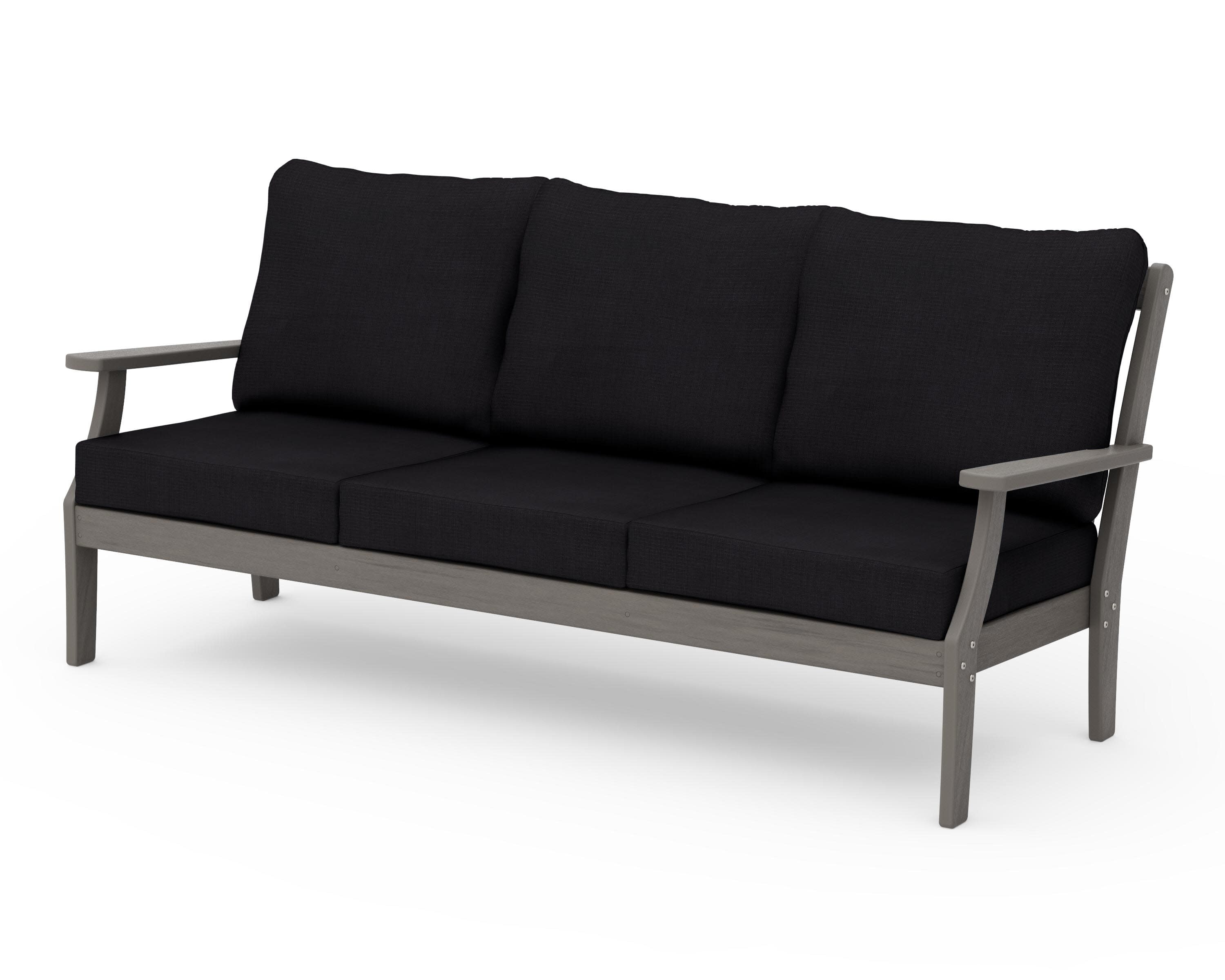 Braxton Deep Seating Sofa in Driftwood / Midnight Linen