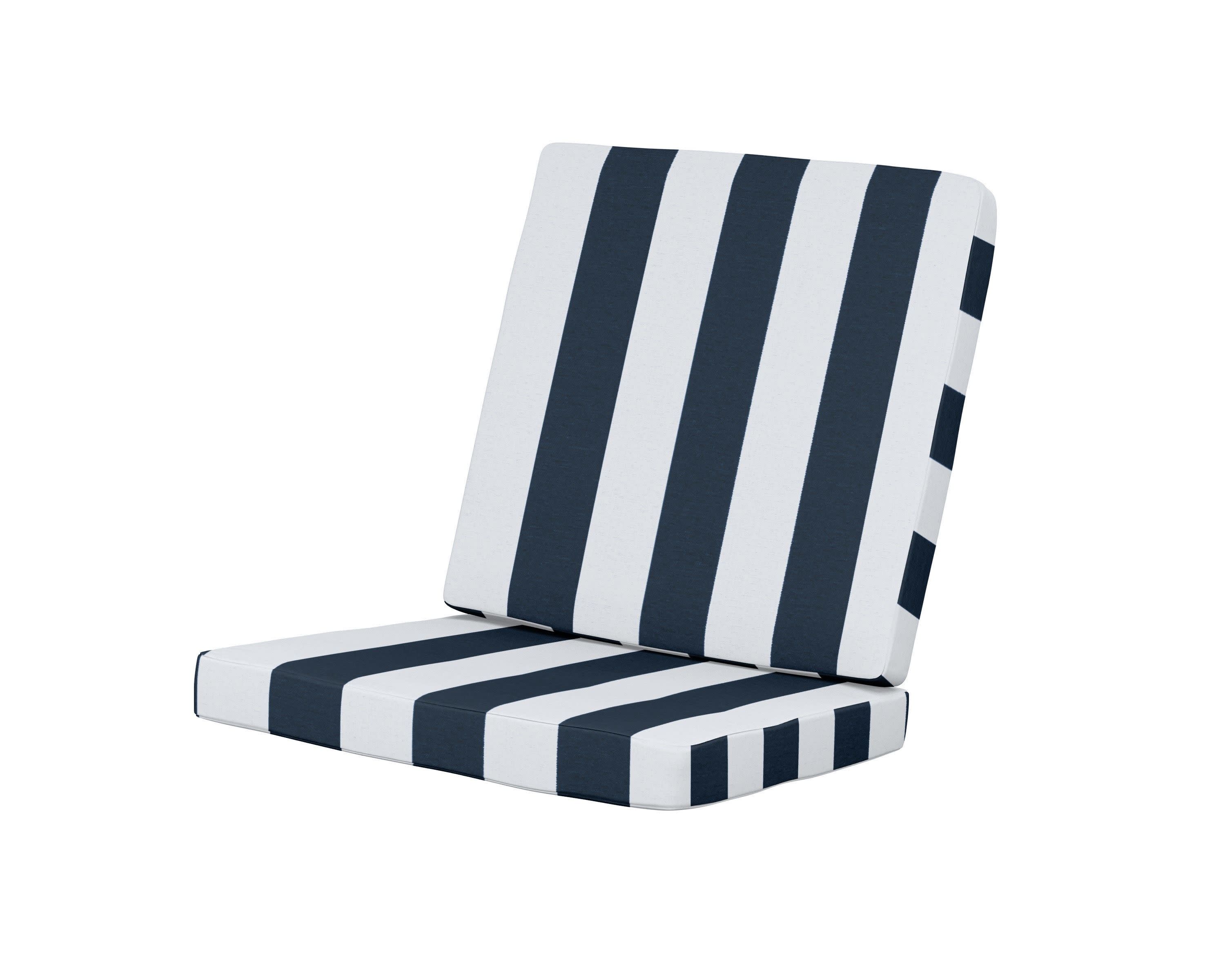 Modern Chair Cushion in Cabana Stripe Marine Indigo