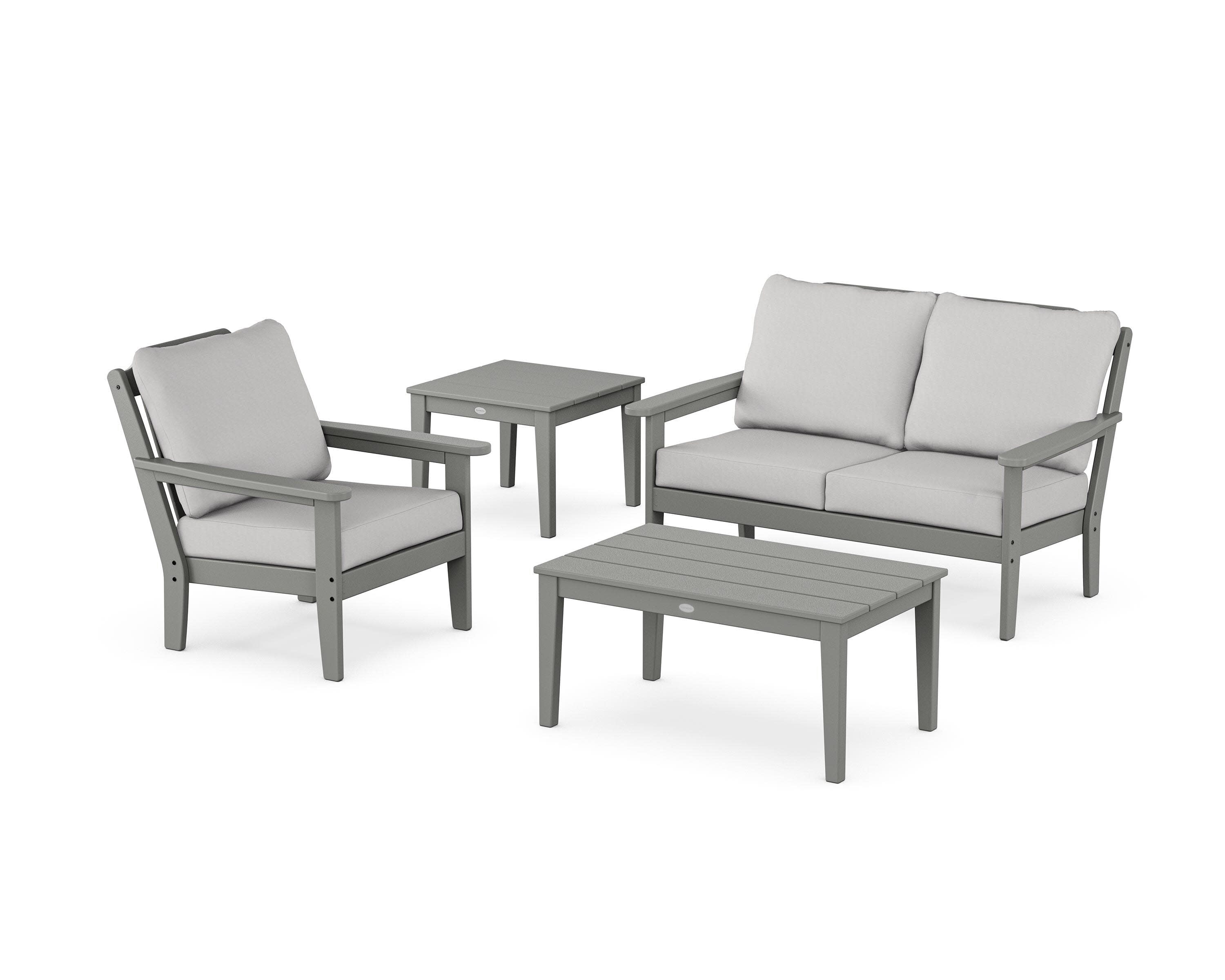 Wovendale 4-Piece Deep Seating Set in Slate Grey / Diamond in the Rough