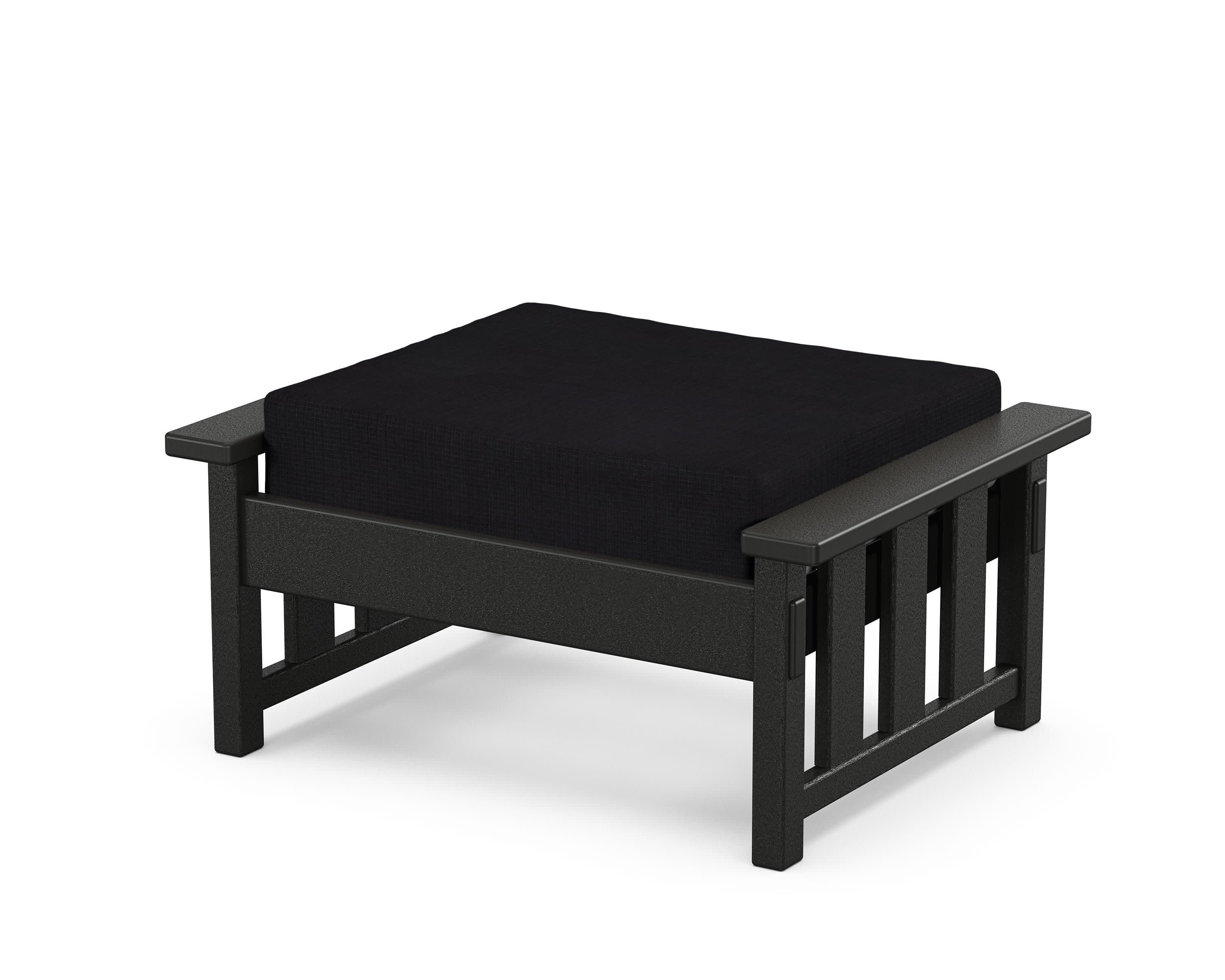 Acadia Deep Seating Ottoman in Black / Midnight Linen