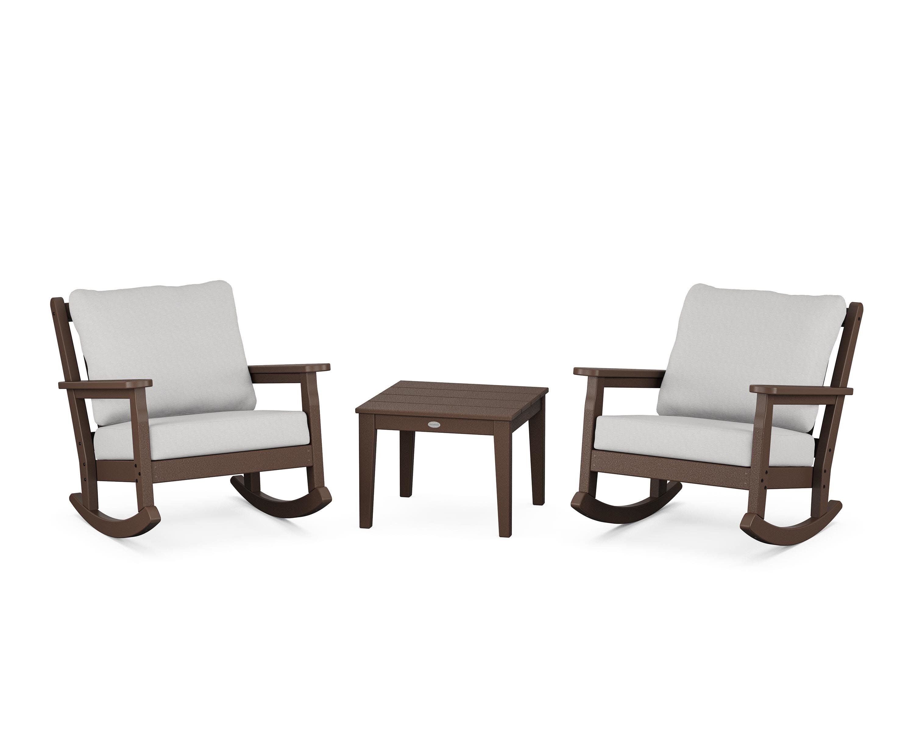 Chippendale 3-Piece Deep Seating Rocker Set in Mahogany / Diamond in the Rough