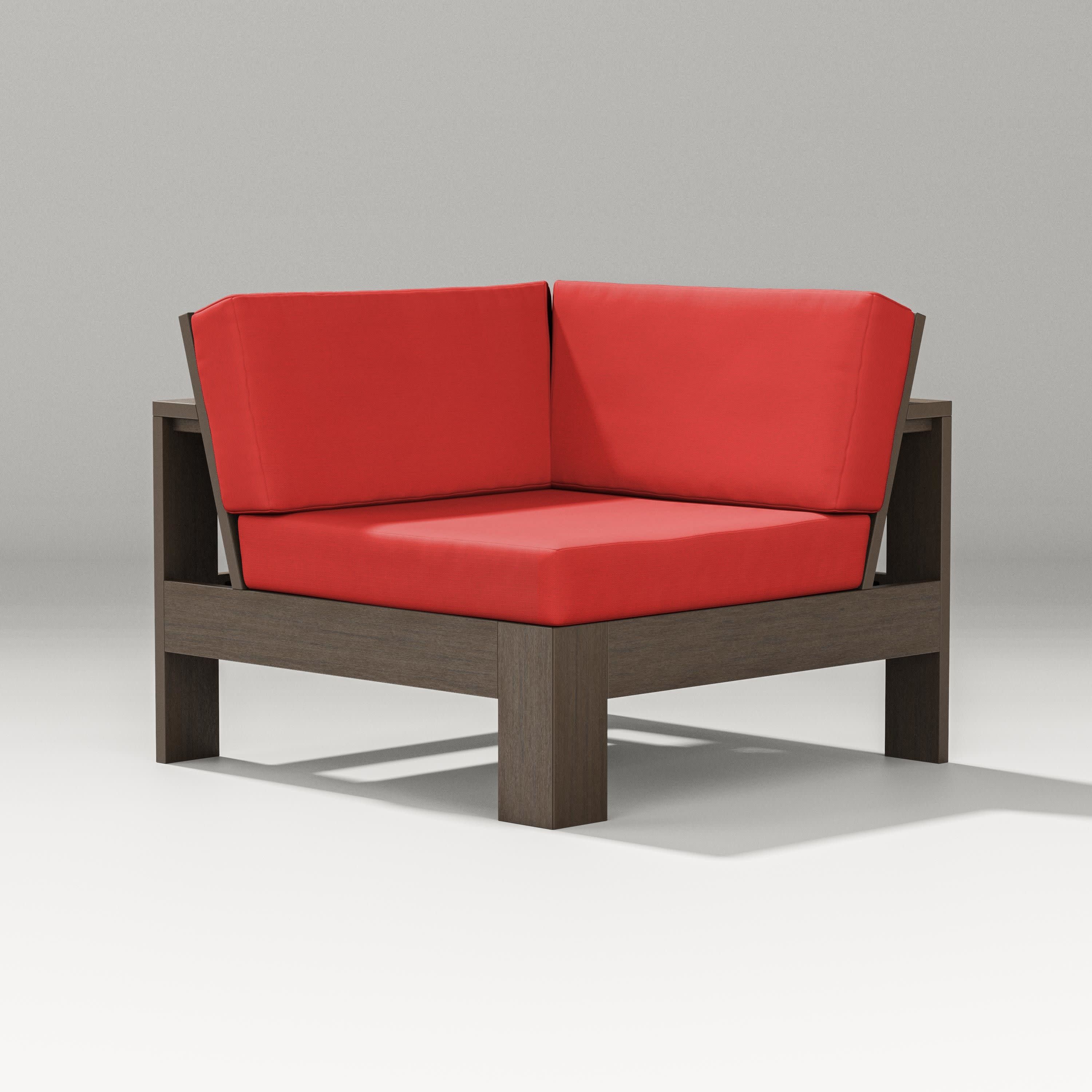 Latitude Modular Corner Chair in Kona / Crimson Linen