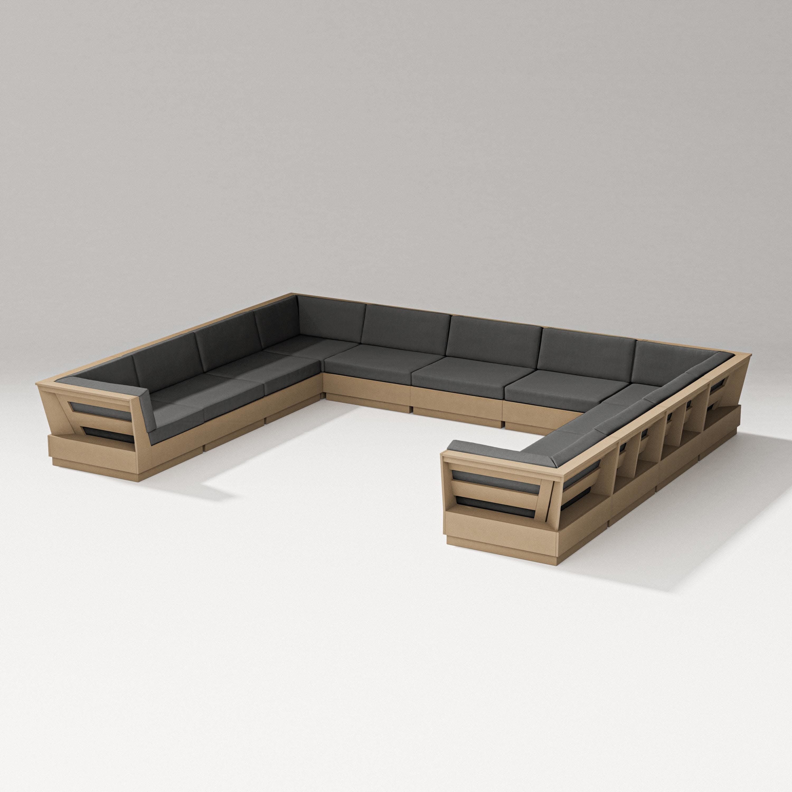 Elevate Large U-Shaped Sectional in Vintage Sahara / Spectrum Carbon