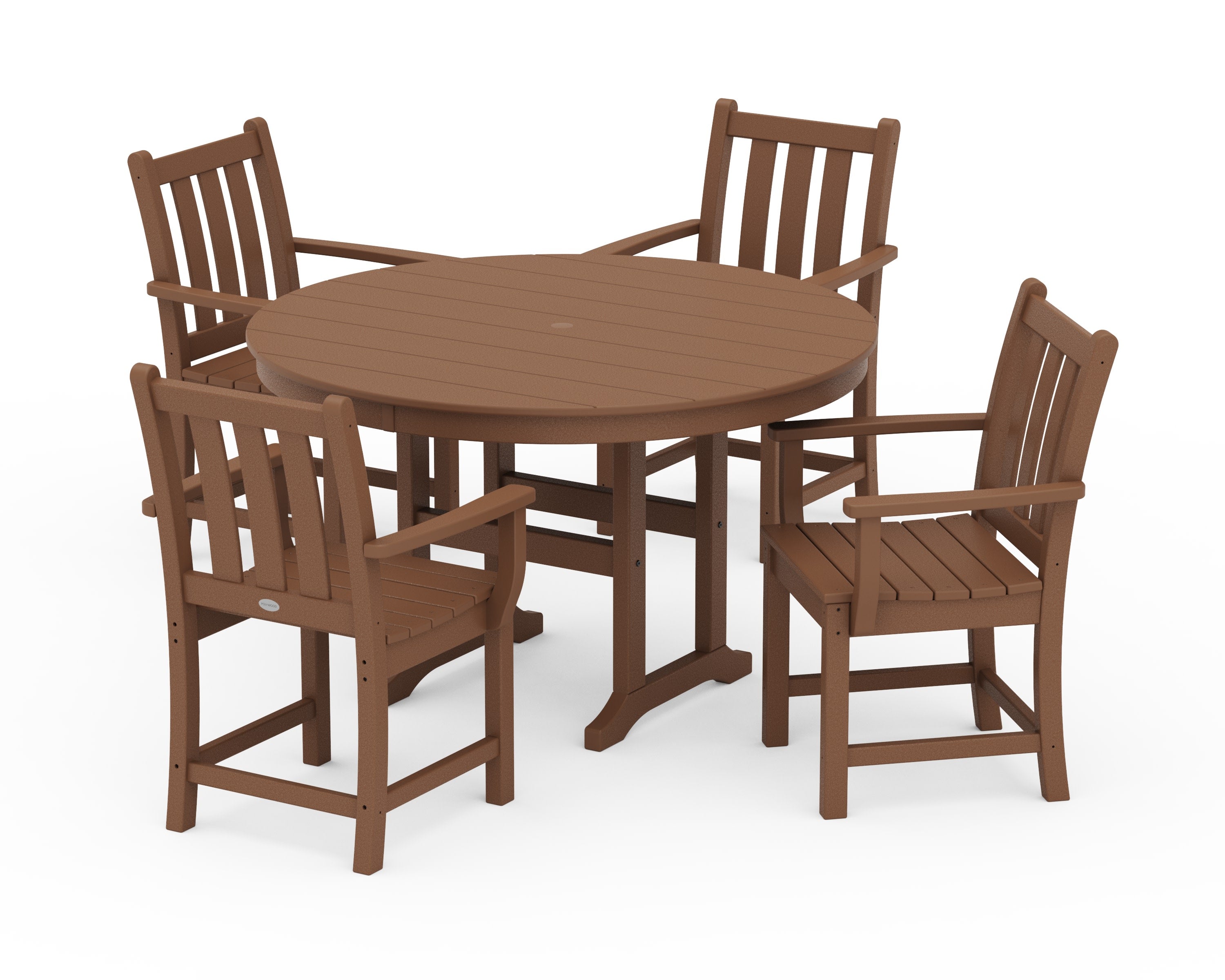 Traditional Garden 5-Piece Round Farmhouse Dining Set in Teak