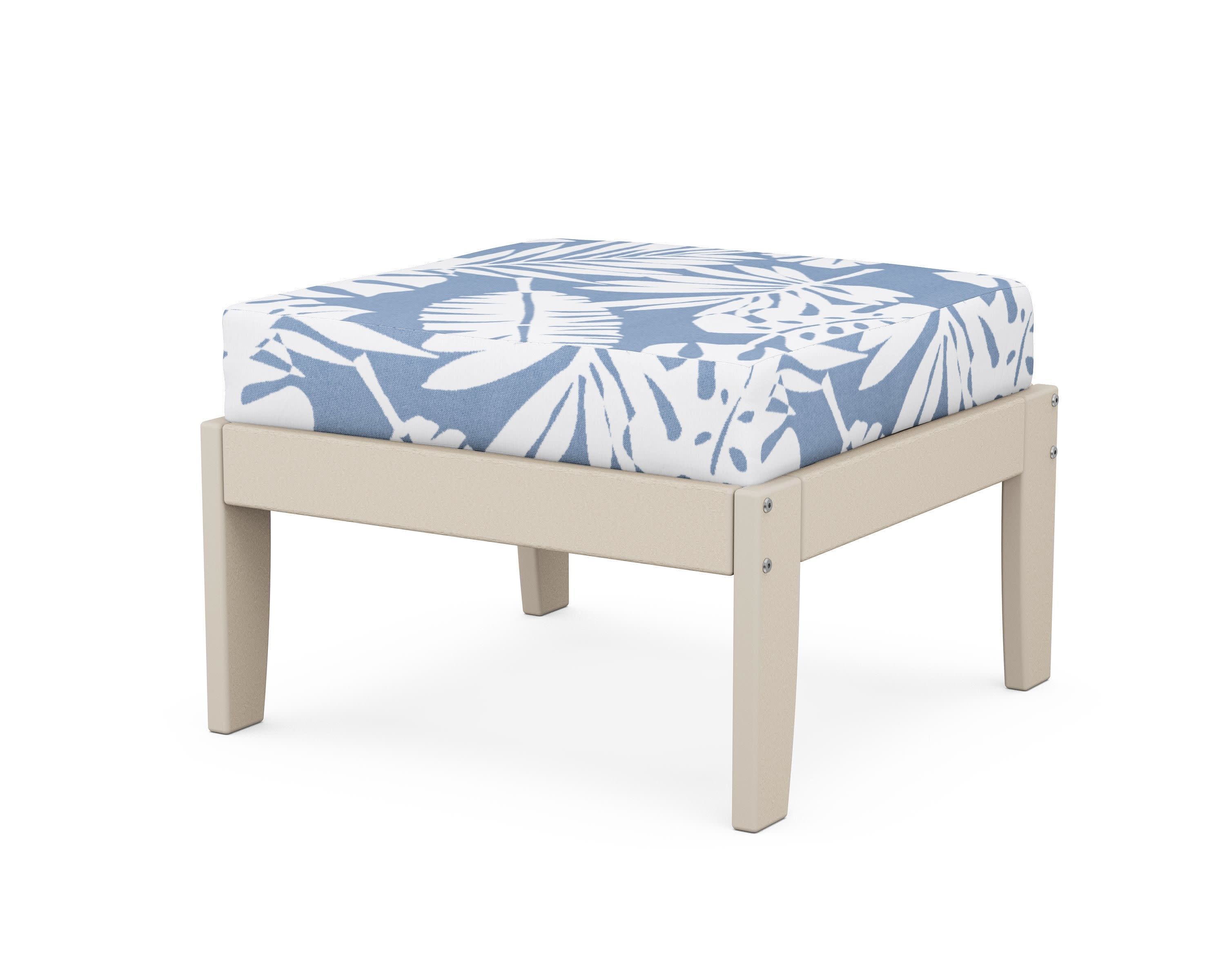 Modular Ottoman - Classic in Sand / Leaf Sky Blue