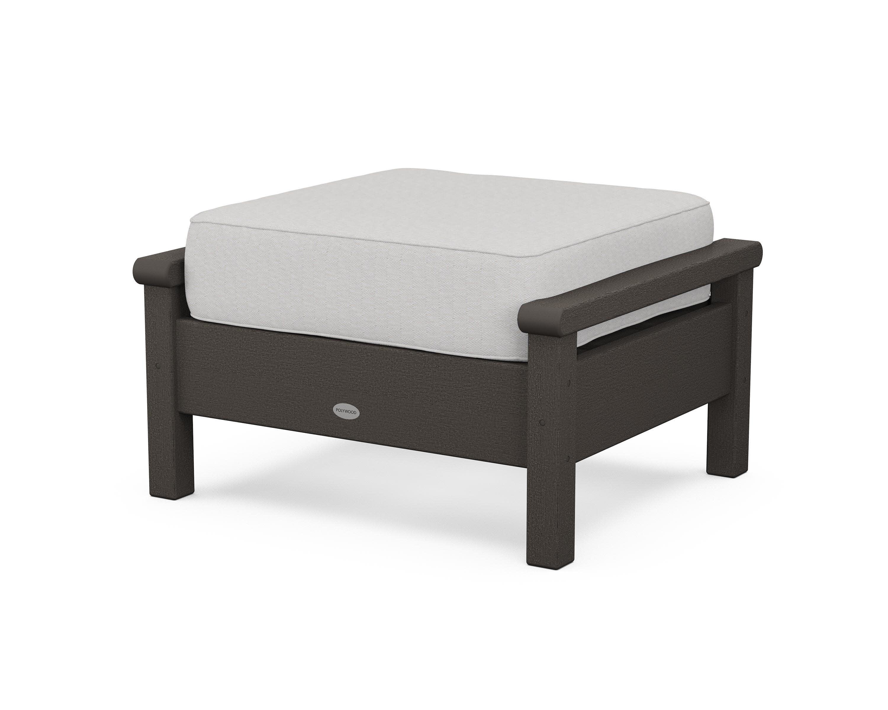 Harbour Deep Seating Ottoman in Vintage Coffee / Diamond in the Rough