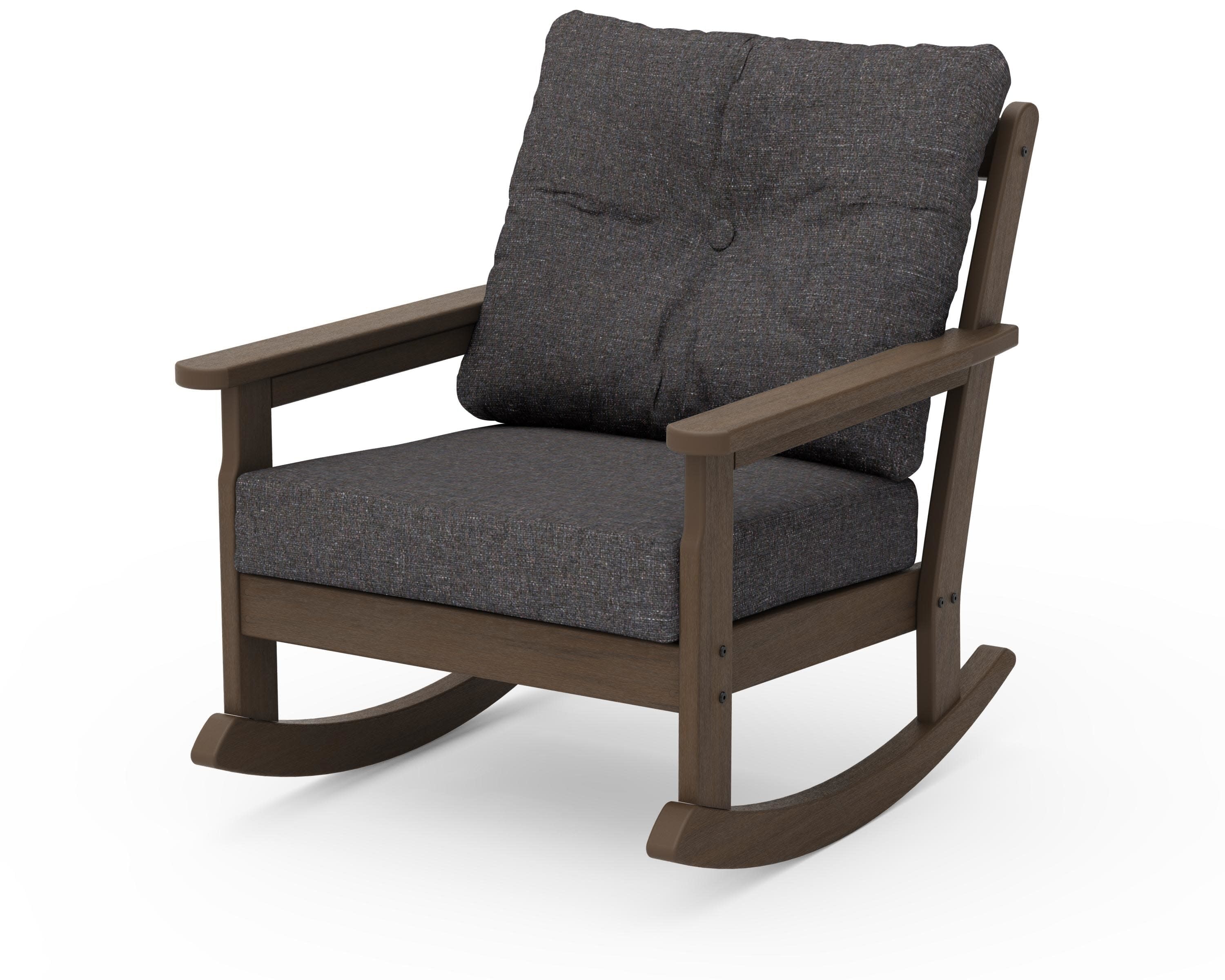 Vineyard Deep Seating Rocking Chair in Kona / Ash Charcoal
