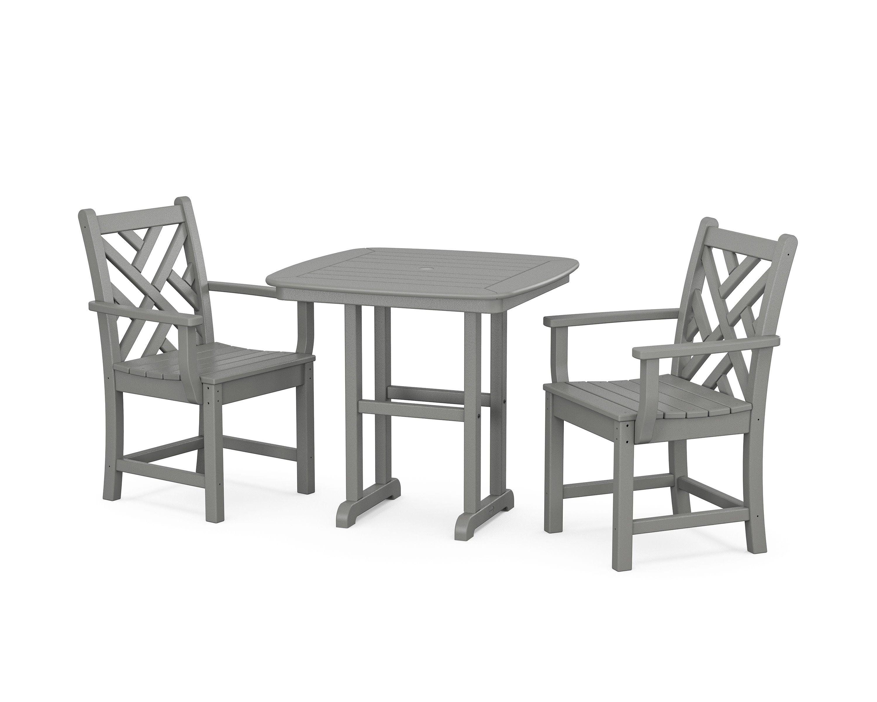 Chippendale 3-Piece Dining Set in Slate Grey
